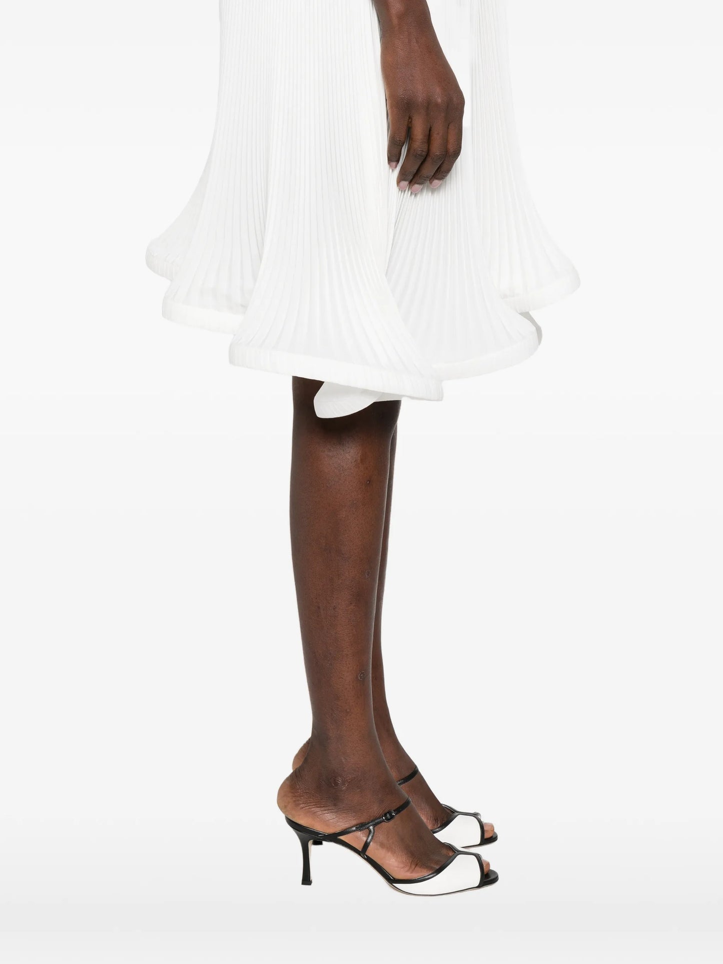 pleated midi skirt