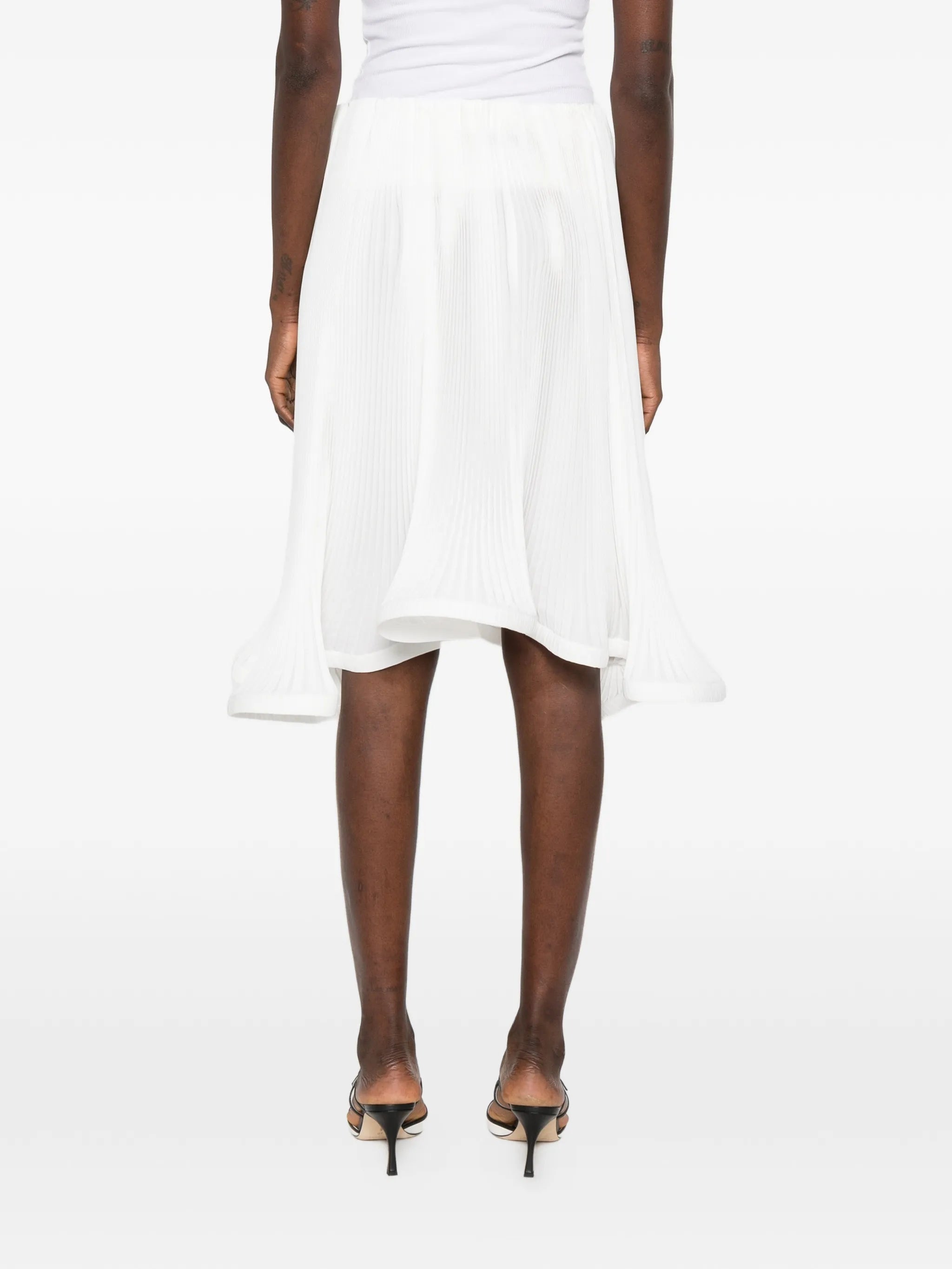 pleated midi skirt