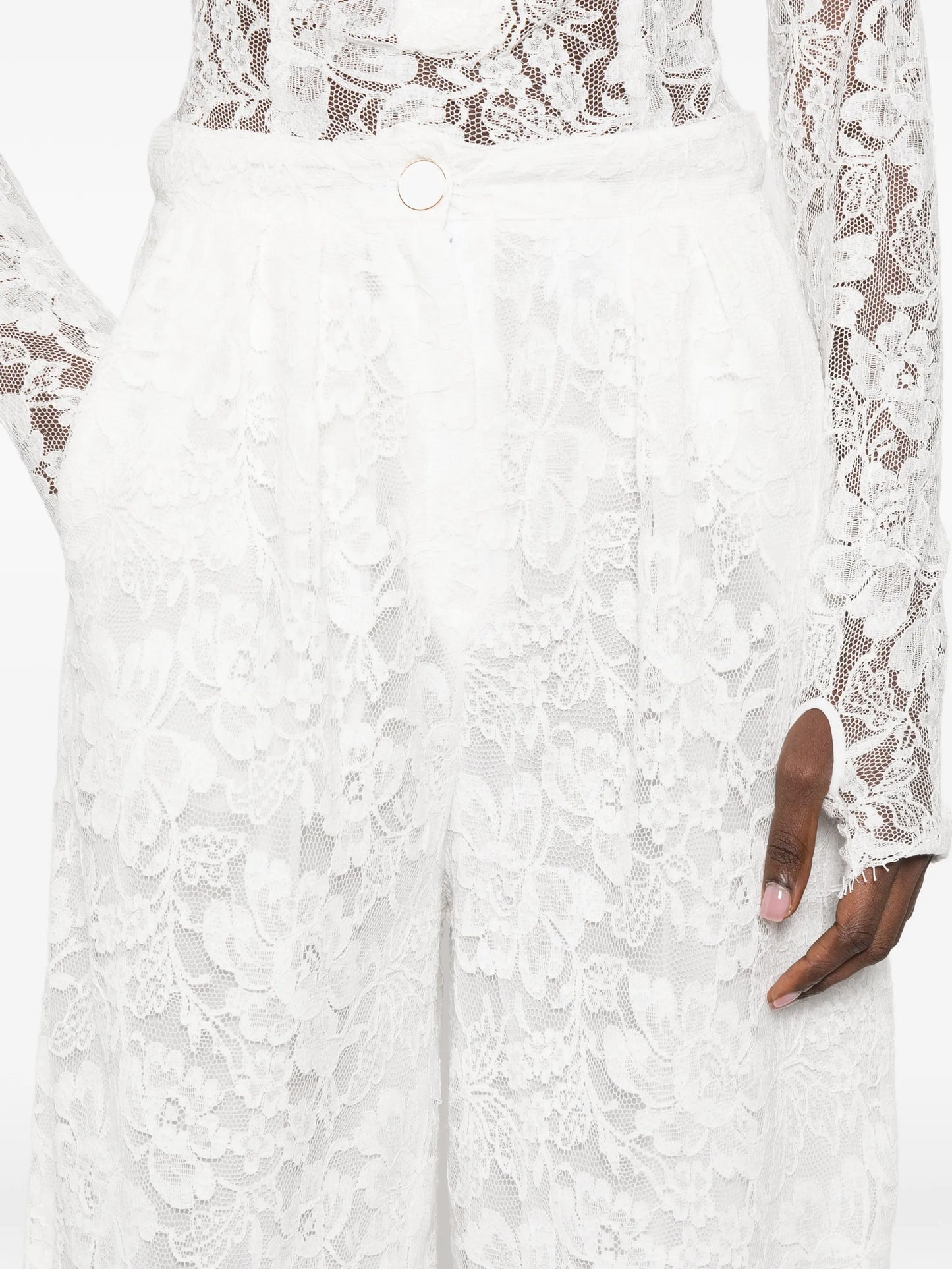 floral-print high-waist trousers