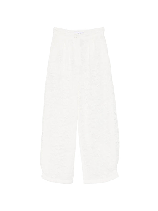 floral-print high-waist trousers