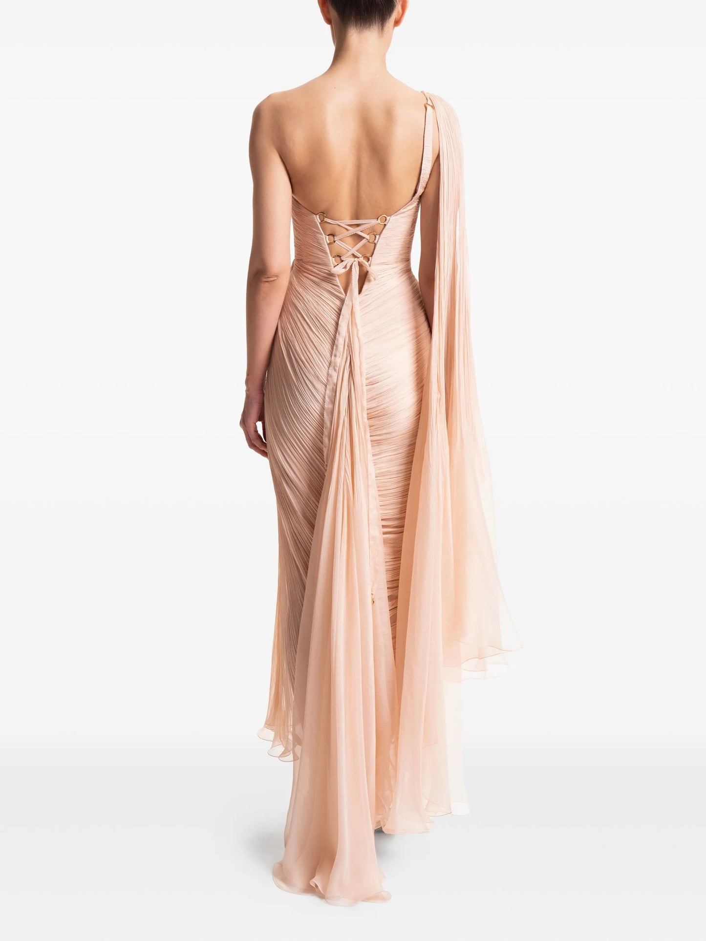 Florencia one-shoulder lace-up dress