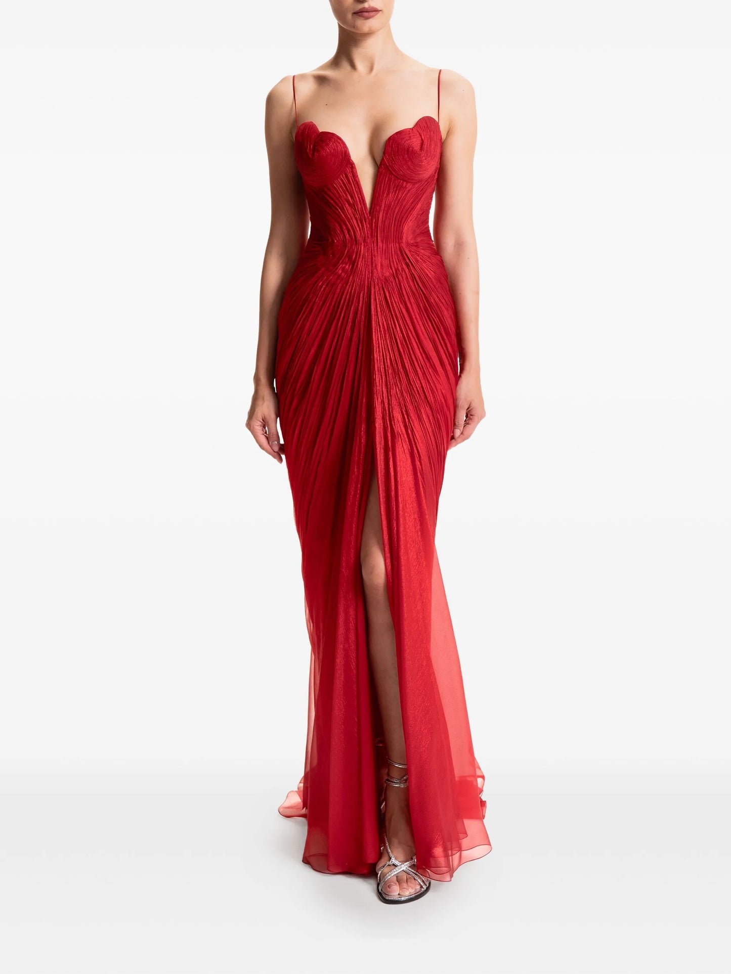 Cecilia plunge-neck maxi dress