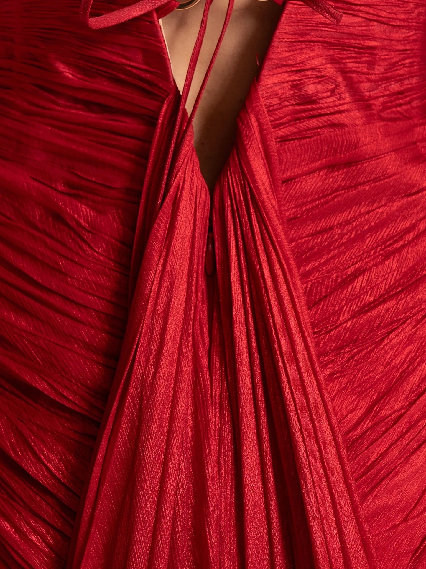 Cecilia plunge-neck maxi dress