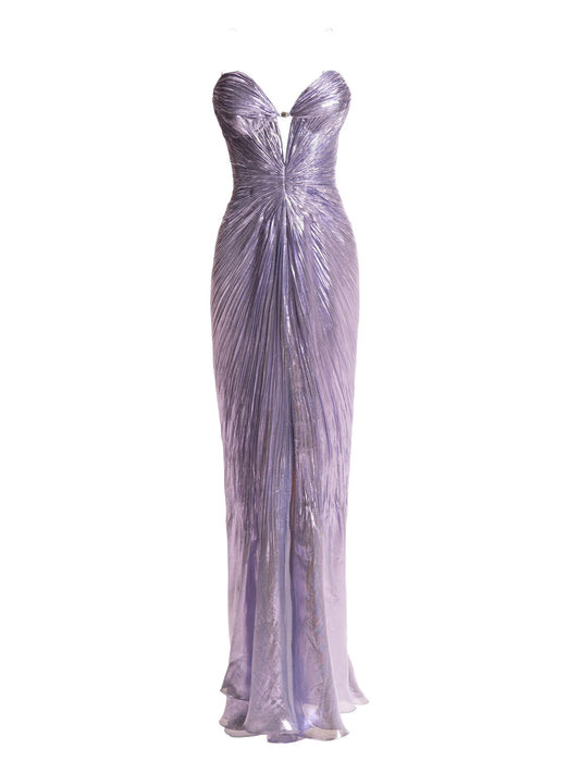 Sara metallic-effect maxi dress