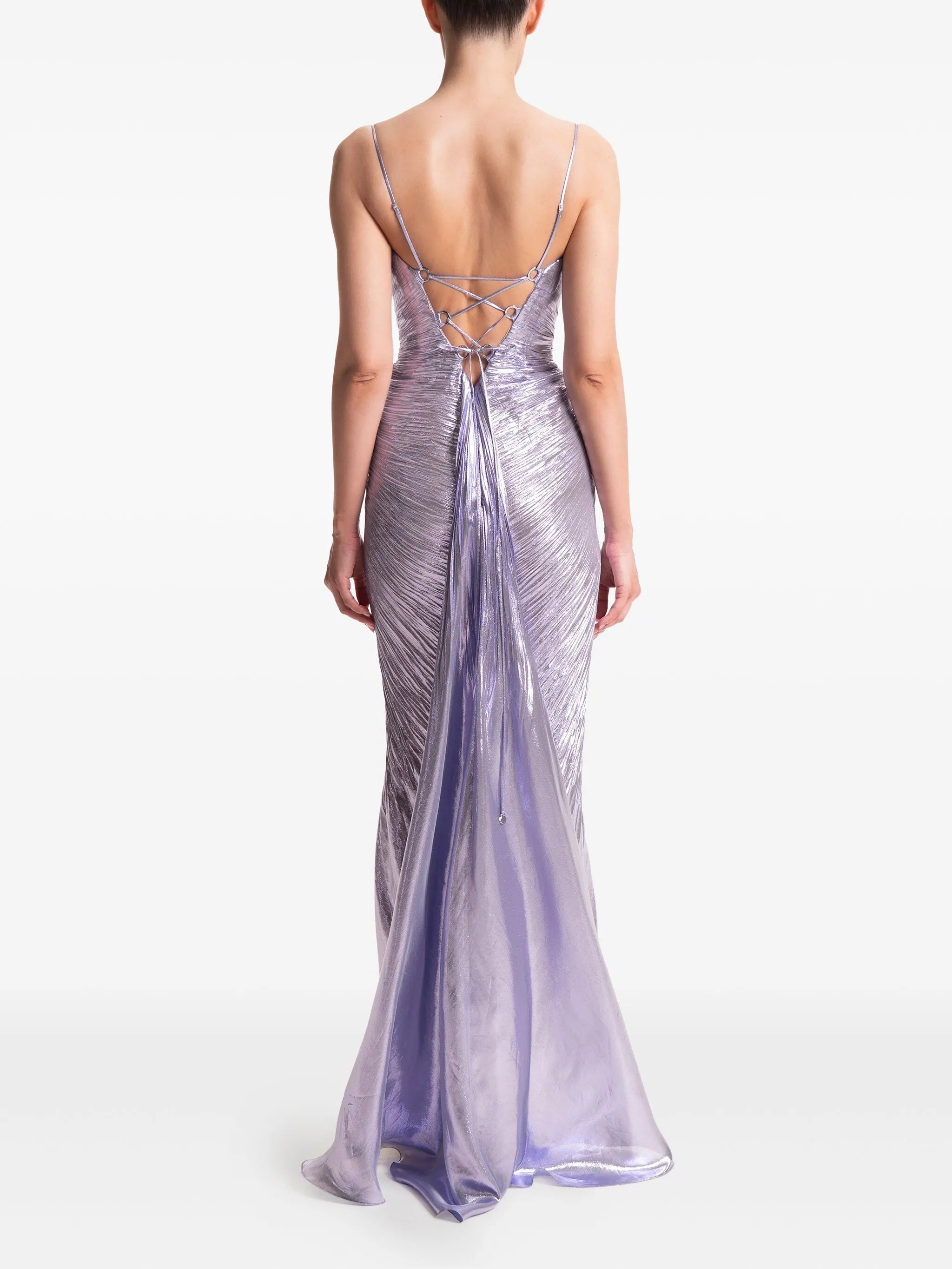 Sara metallic-effect maxi dress
