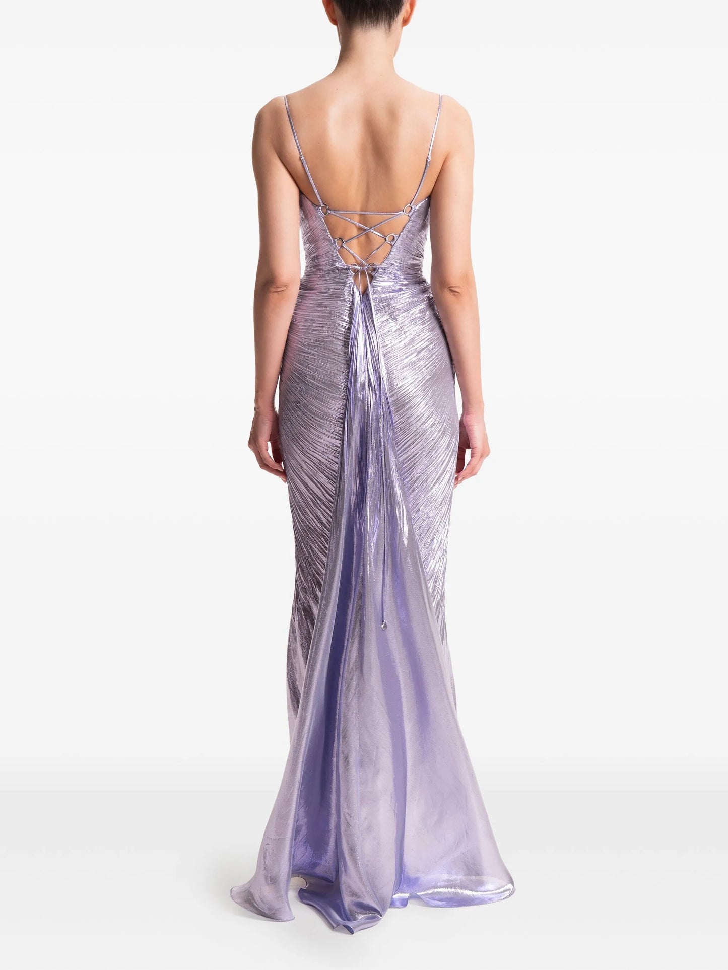 Sara metallic-effect maxi dress