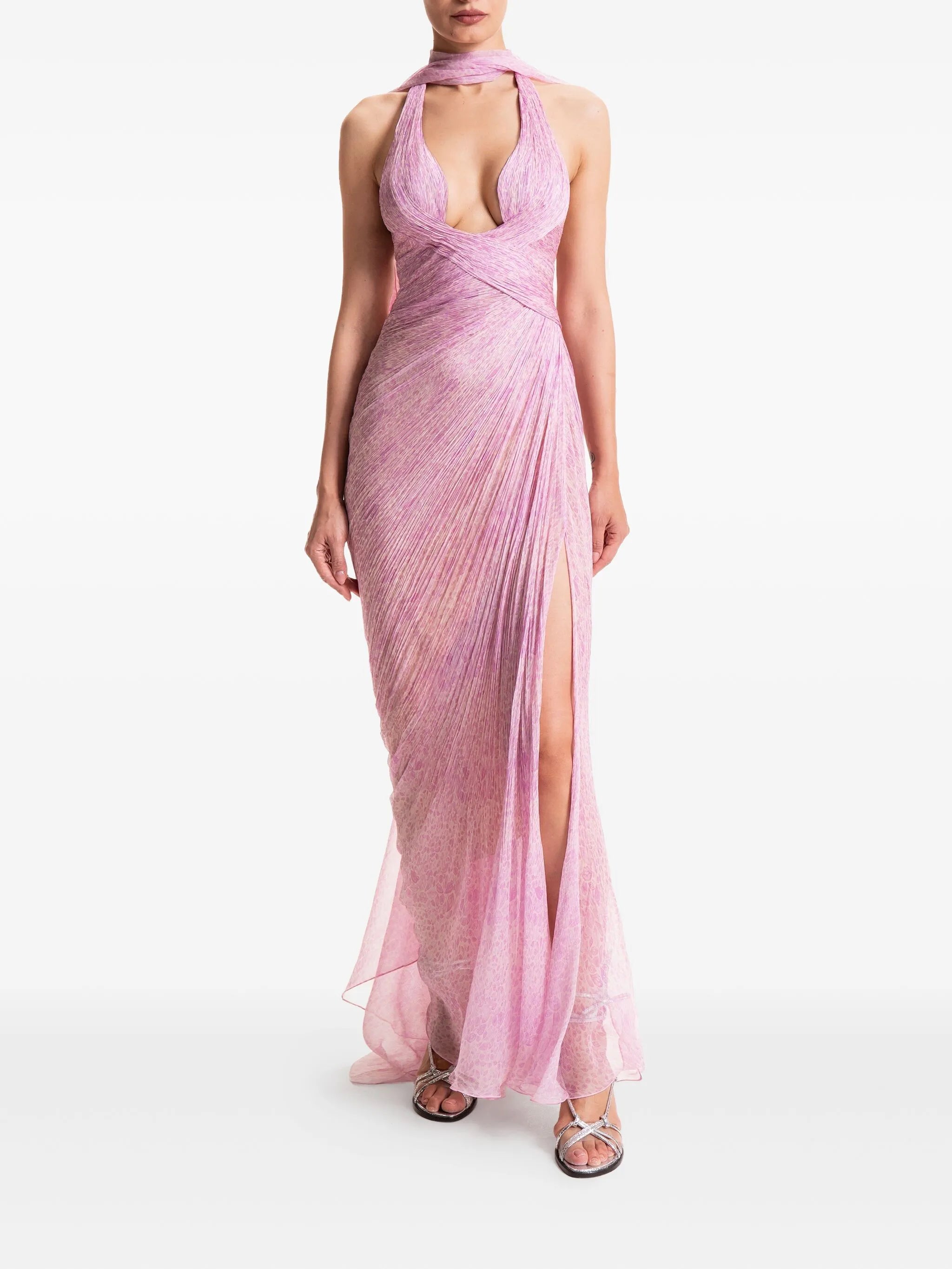Milagros halterneck maxi dress
