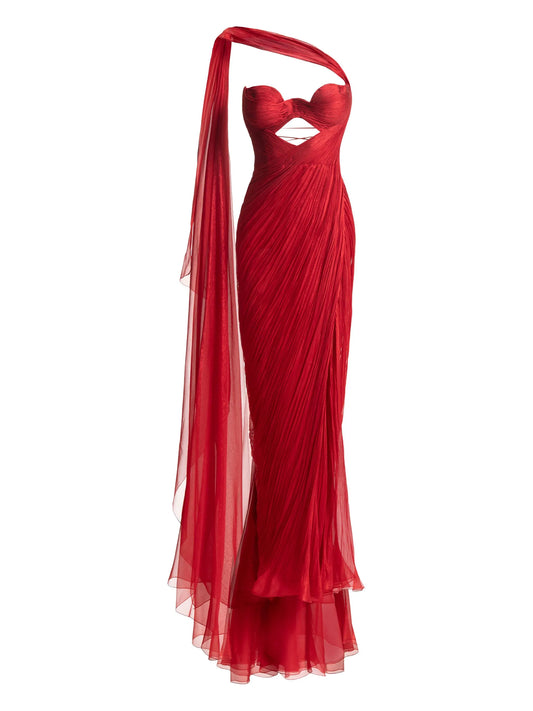 Yasmine cut-out draped gown