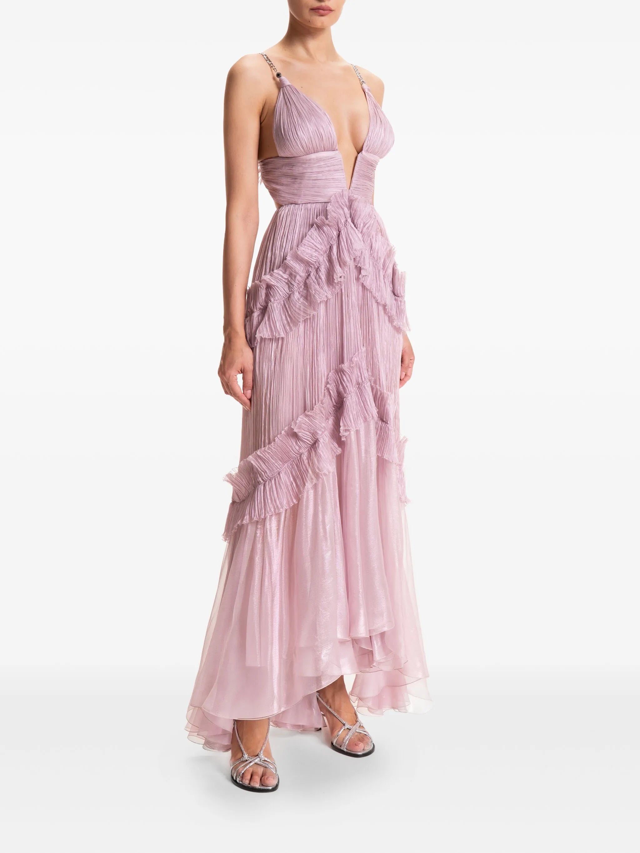 Yarinna ruffled asymmetrical dress