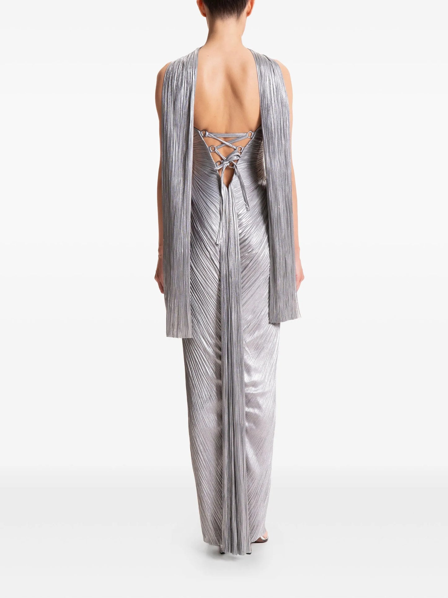Tonia plissé-effect maxi dress