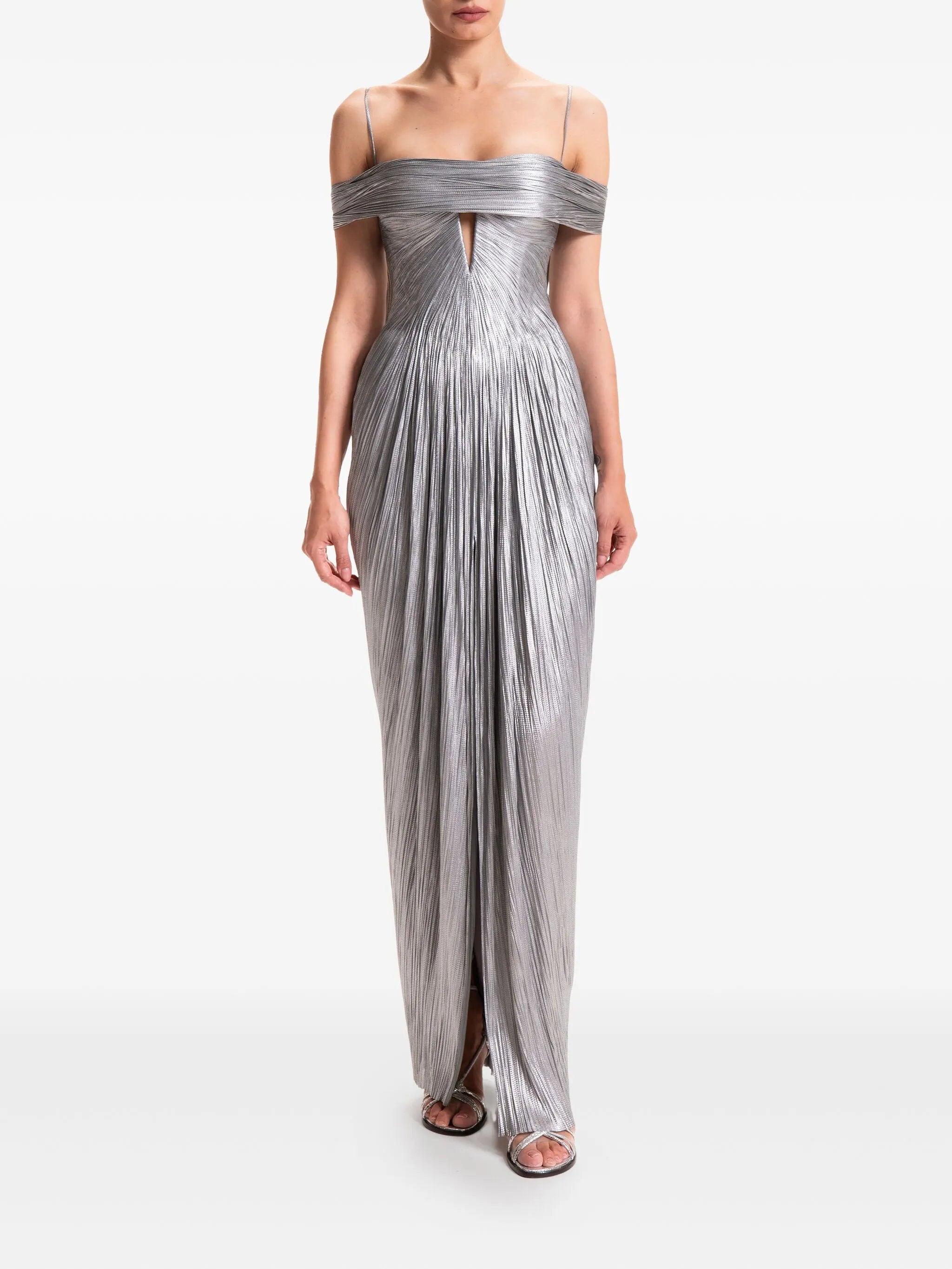 Tonia plissé-effect maxi dress