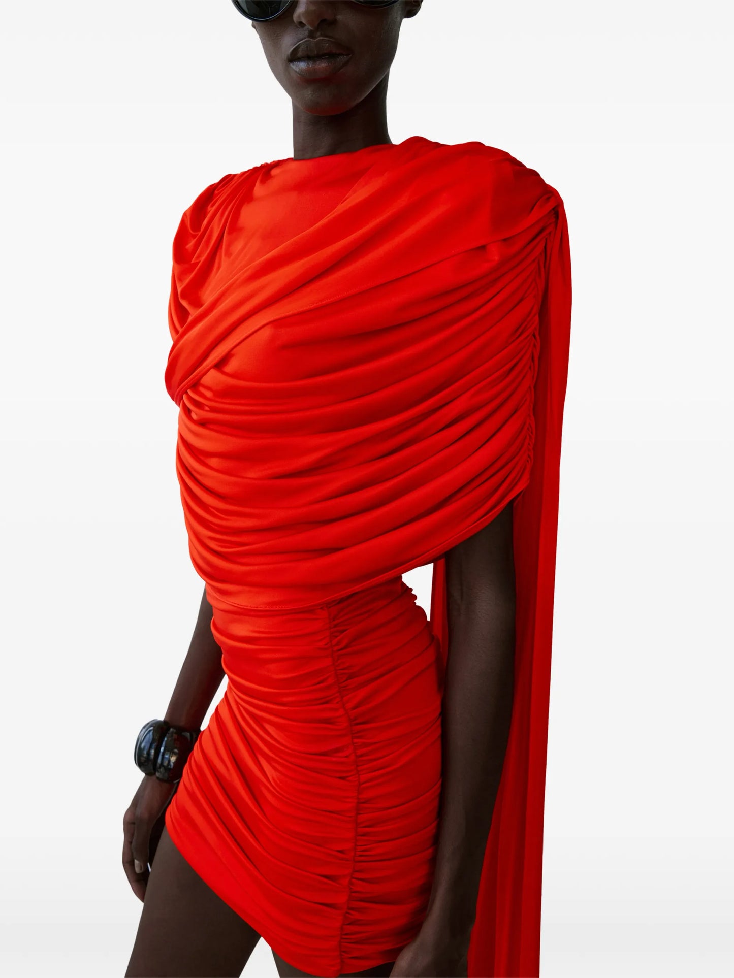 Khara draped-detail mini dress