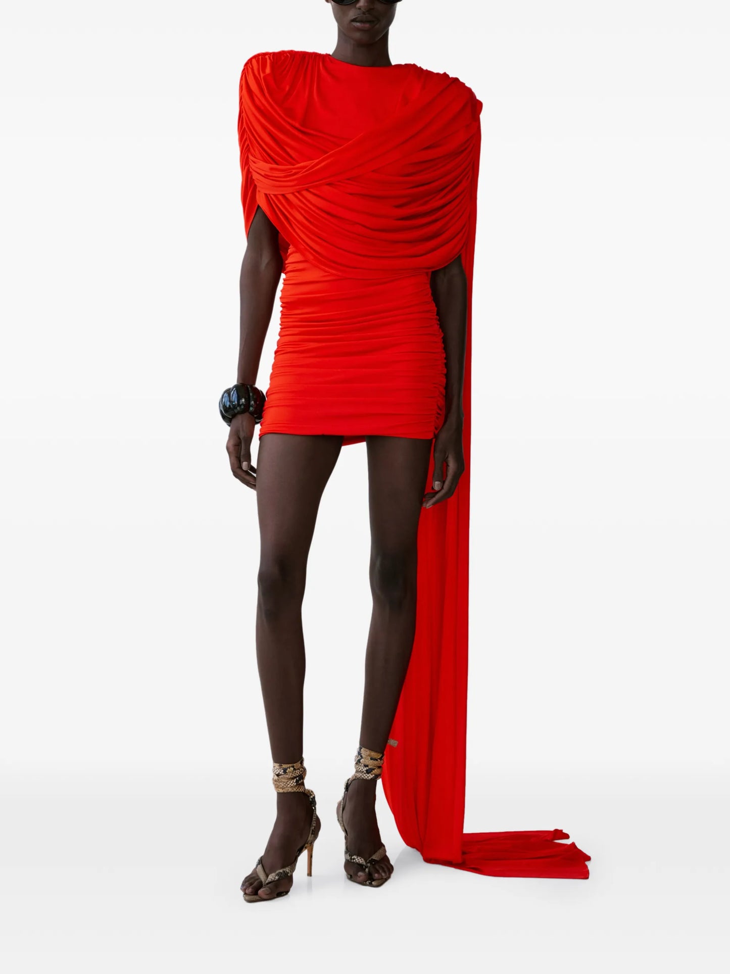 Khara draped-detail mini dress