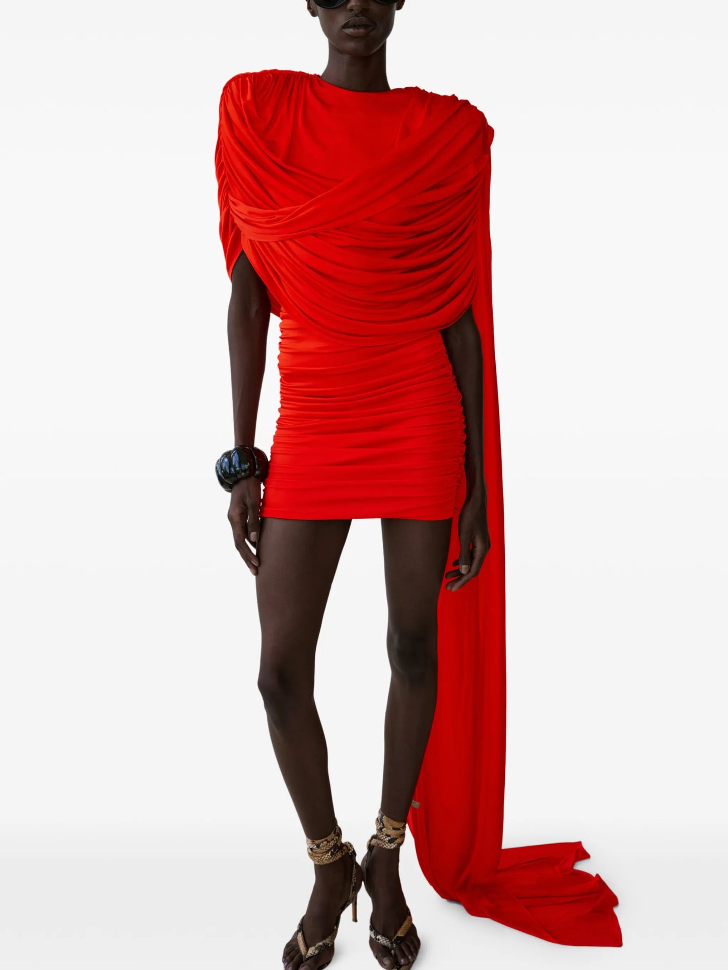 Khara draped-detail mini dress