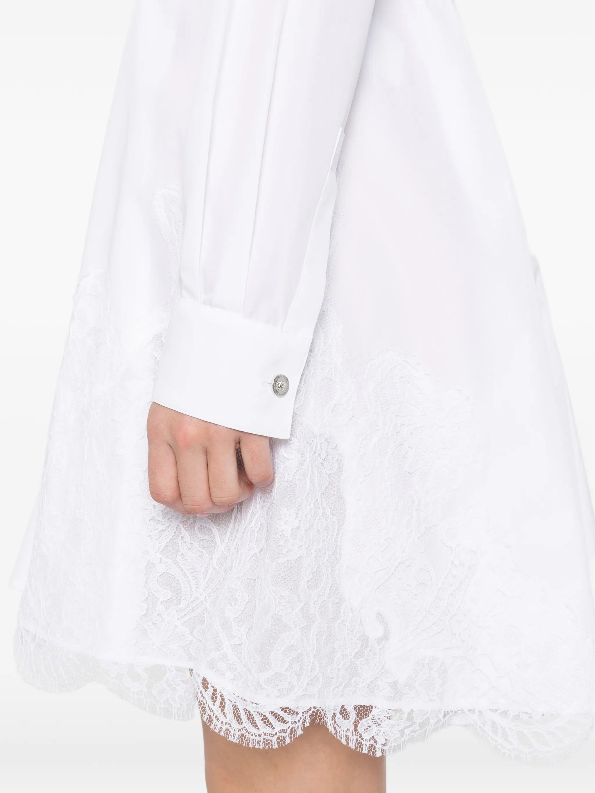 lace insert mini dress