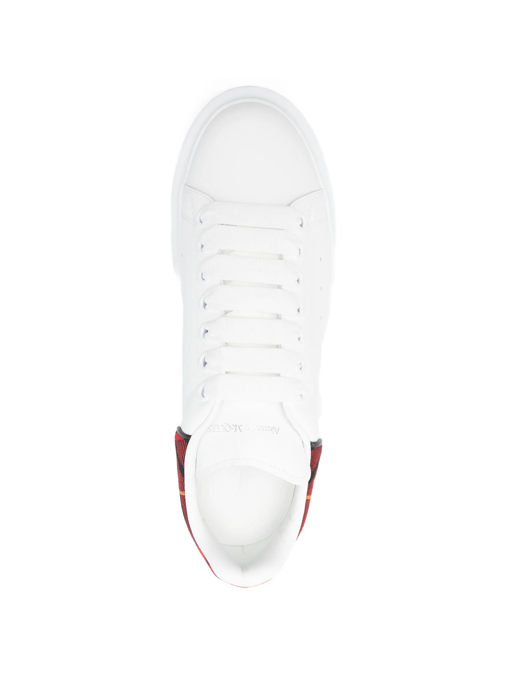 Oversized tartan-detail lace-up sneakers