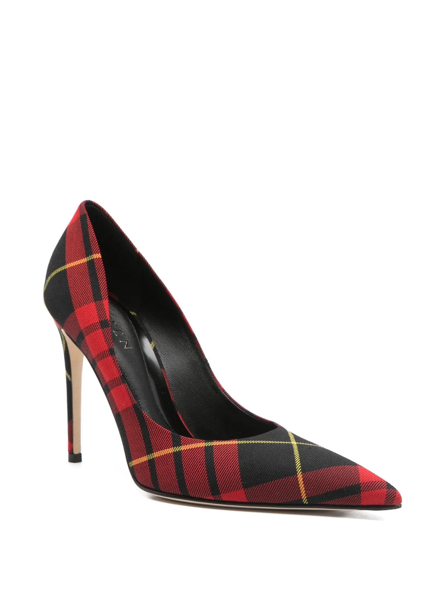 Skull tartan-pattern heeled pumps