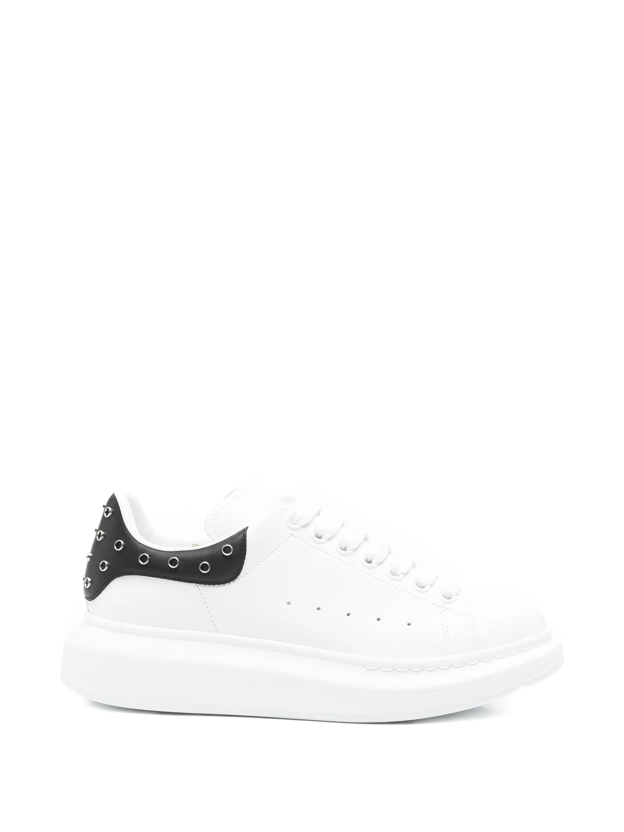Oversized eyelet-details lace-up sneakers