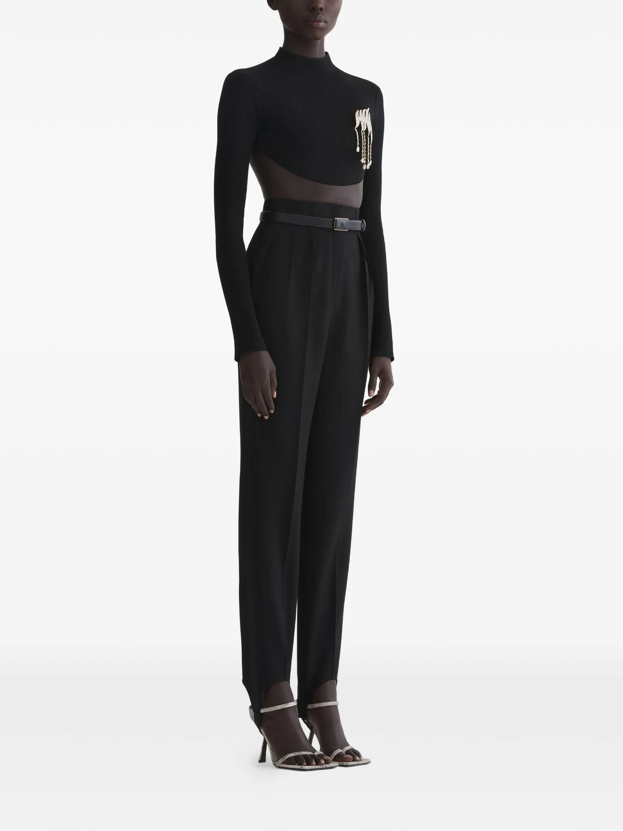 stirrup pleated trousers