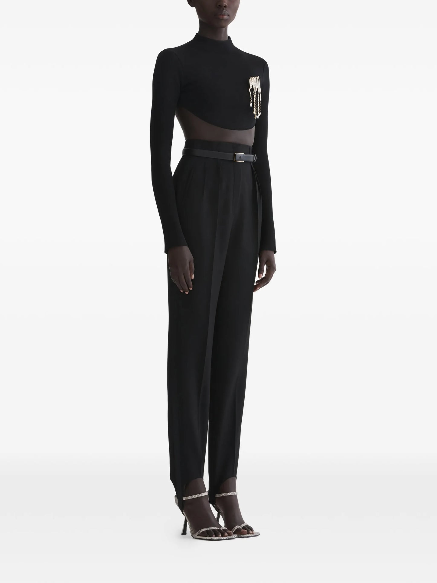 stirrup pleated trousers