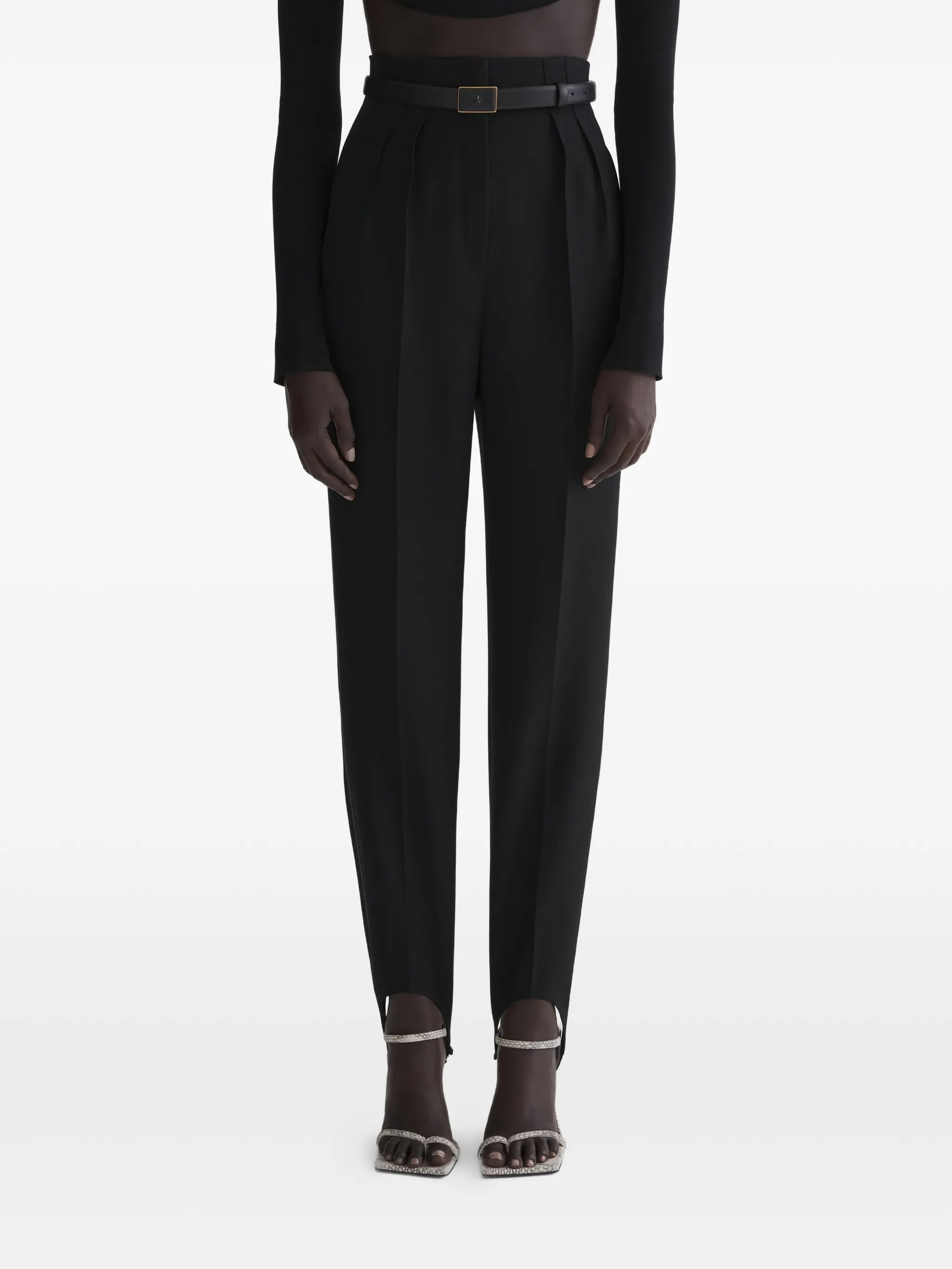 stirrup pleated trousers
