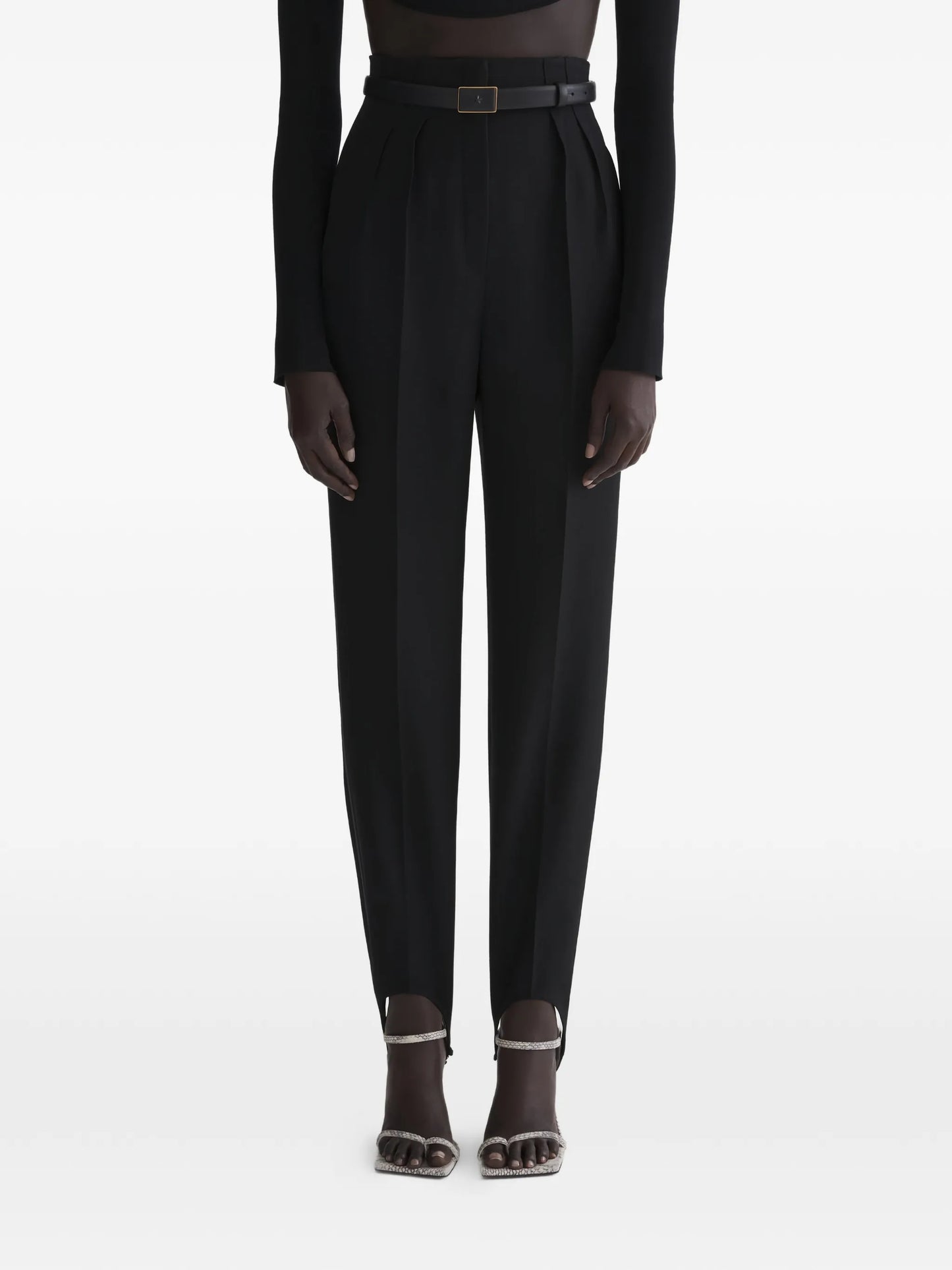 stirrup pleated trousers