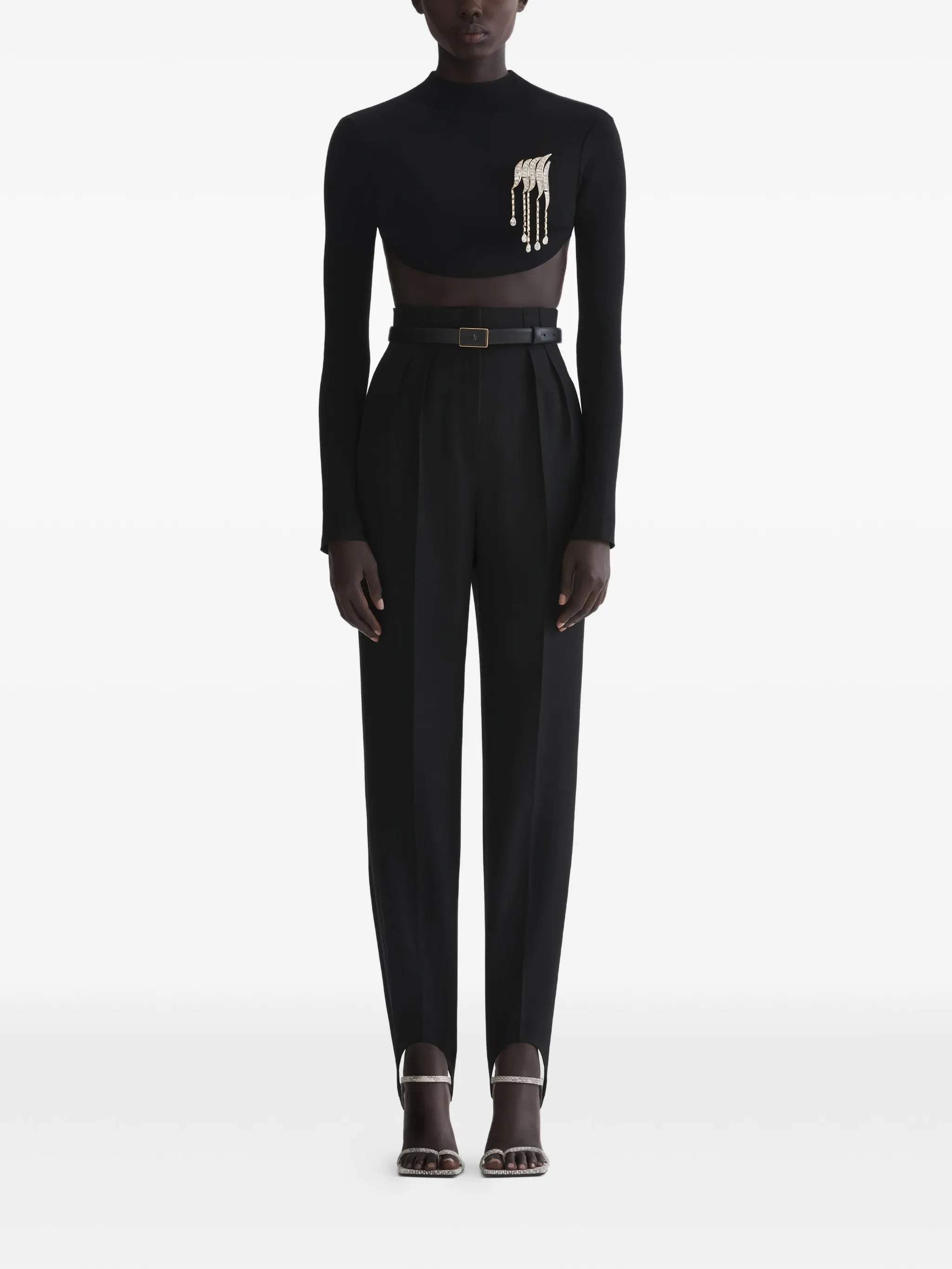 black cropped top