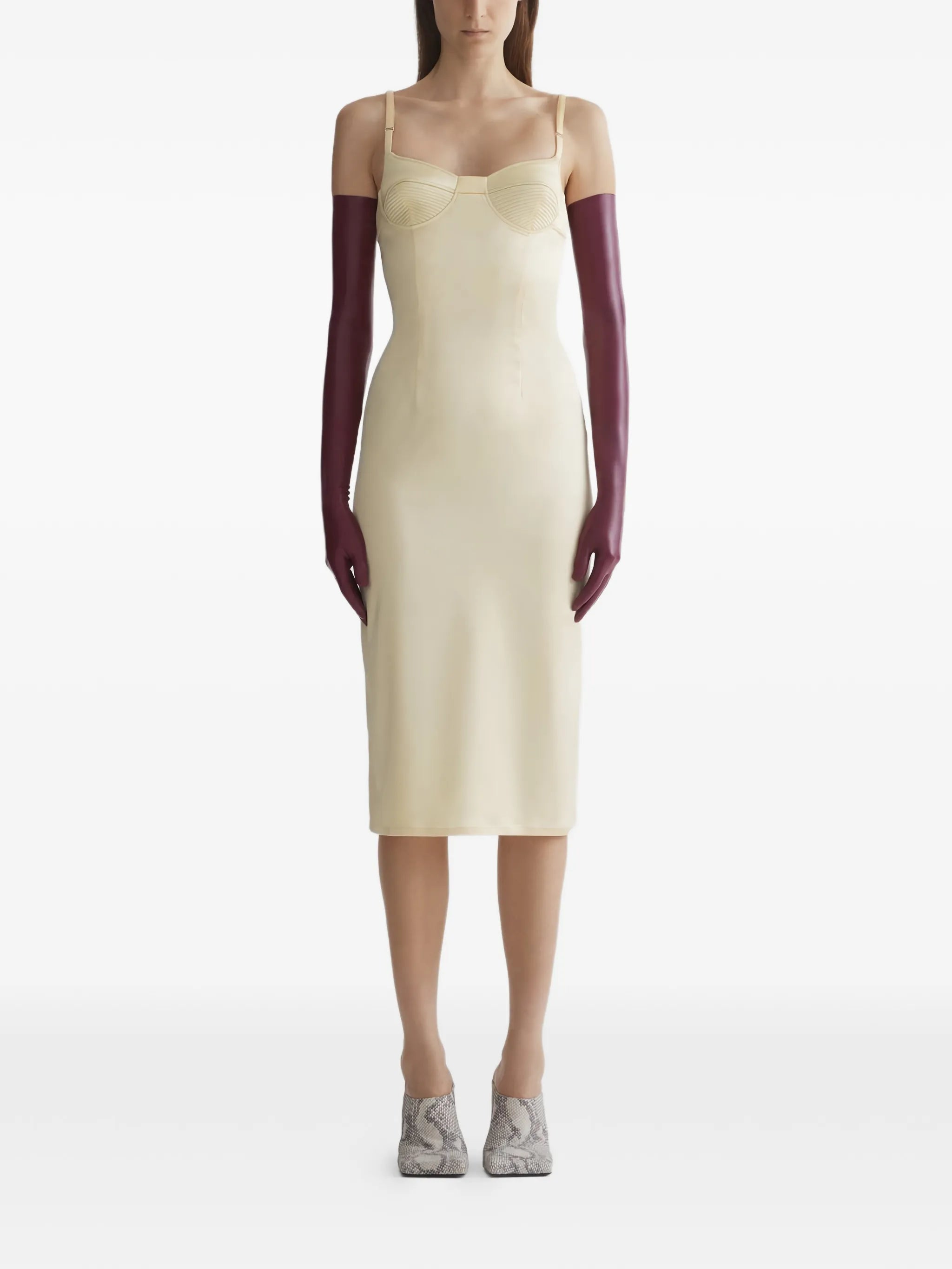 ribbed bodice slip dress