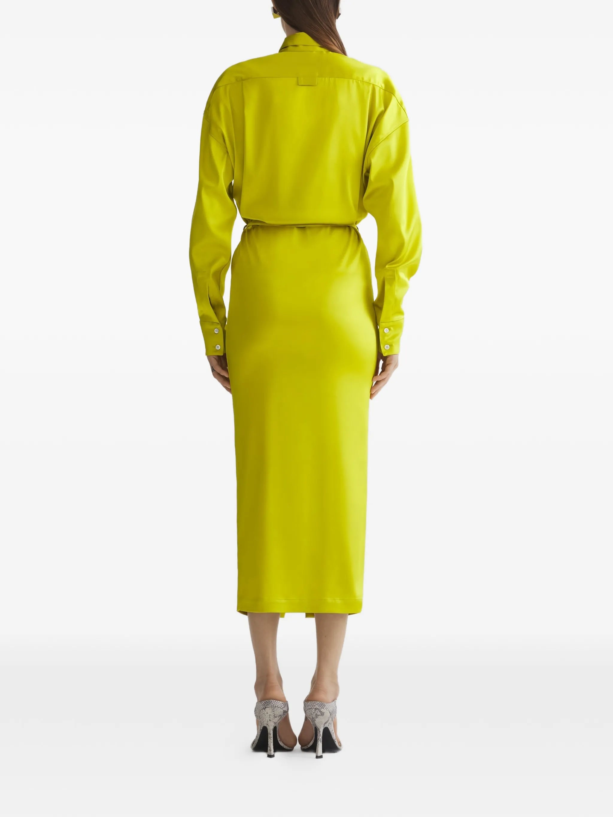 buttoned belted shirt dress