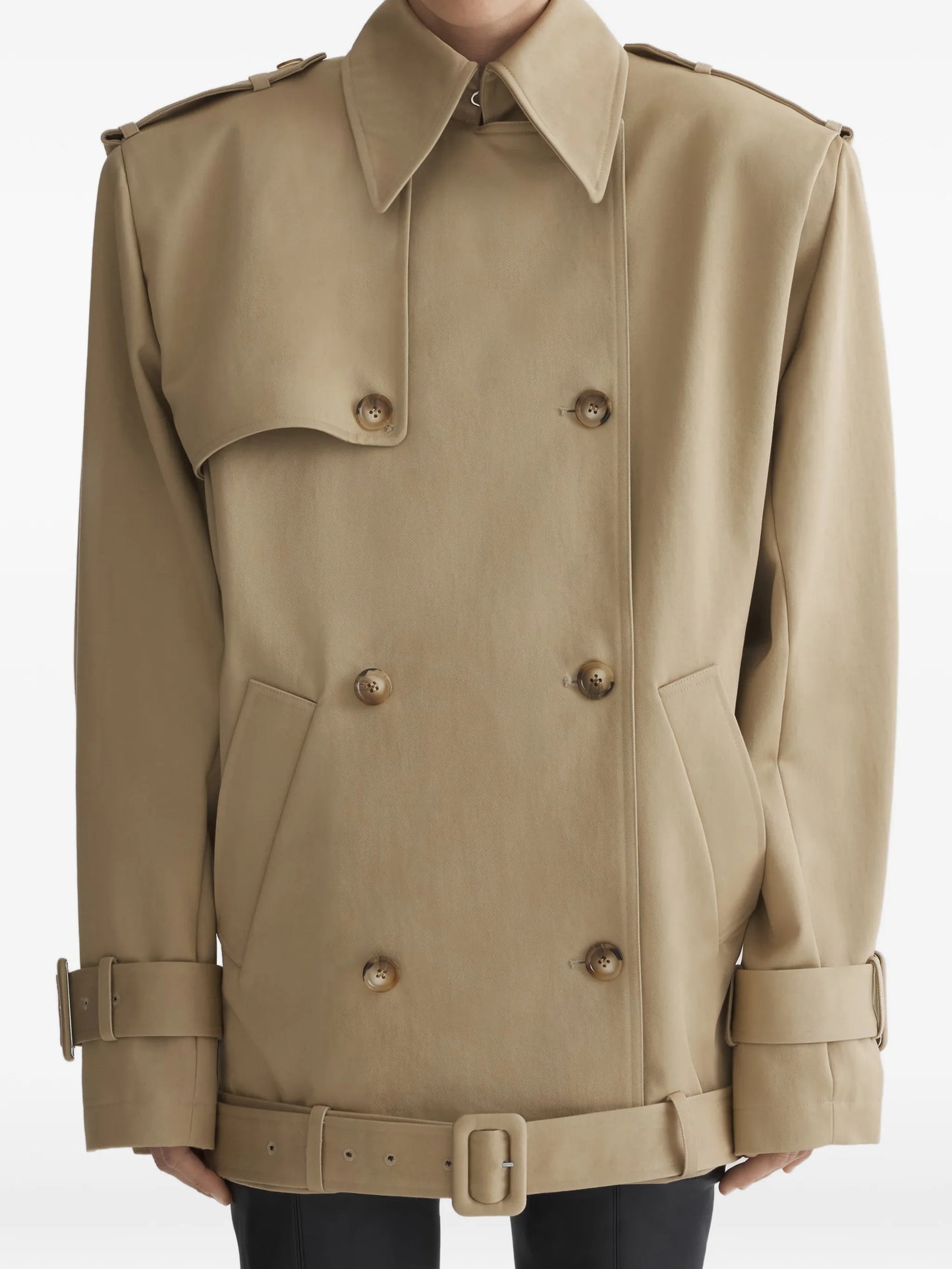 buckle double-breasted jacket