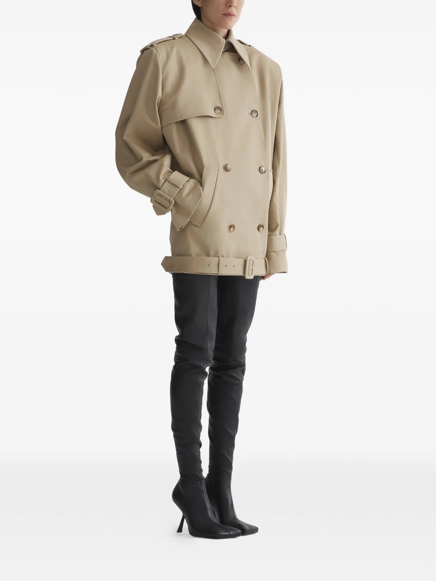 buckle double-breasted jacket