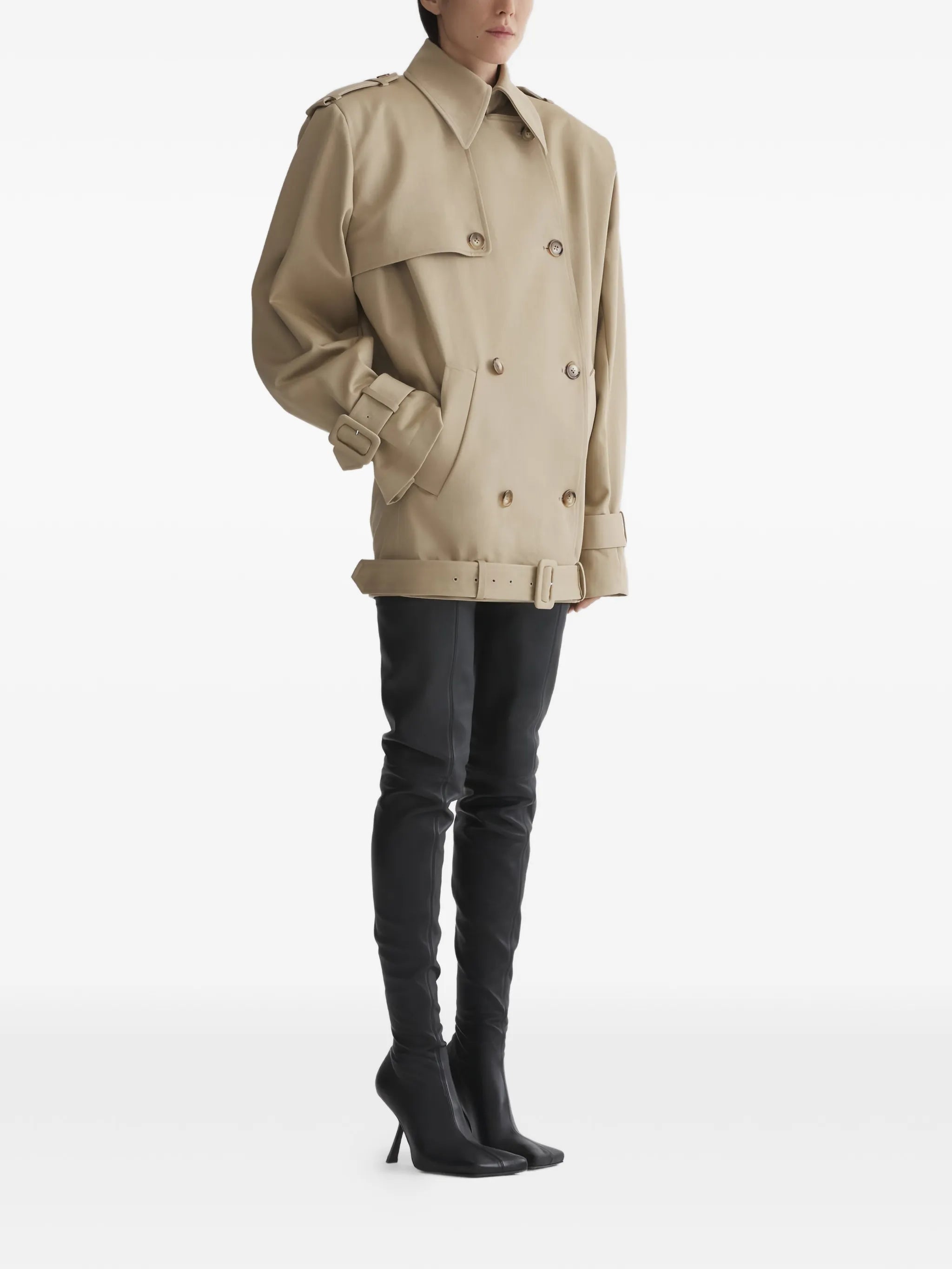 buckle double-breasted jacket