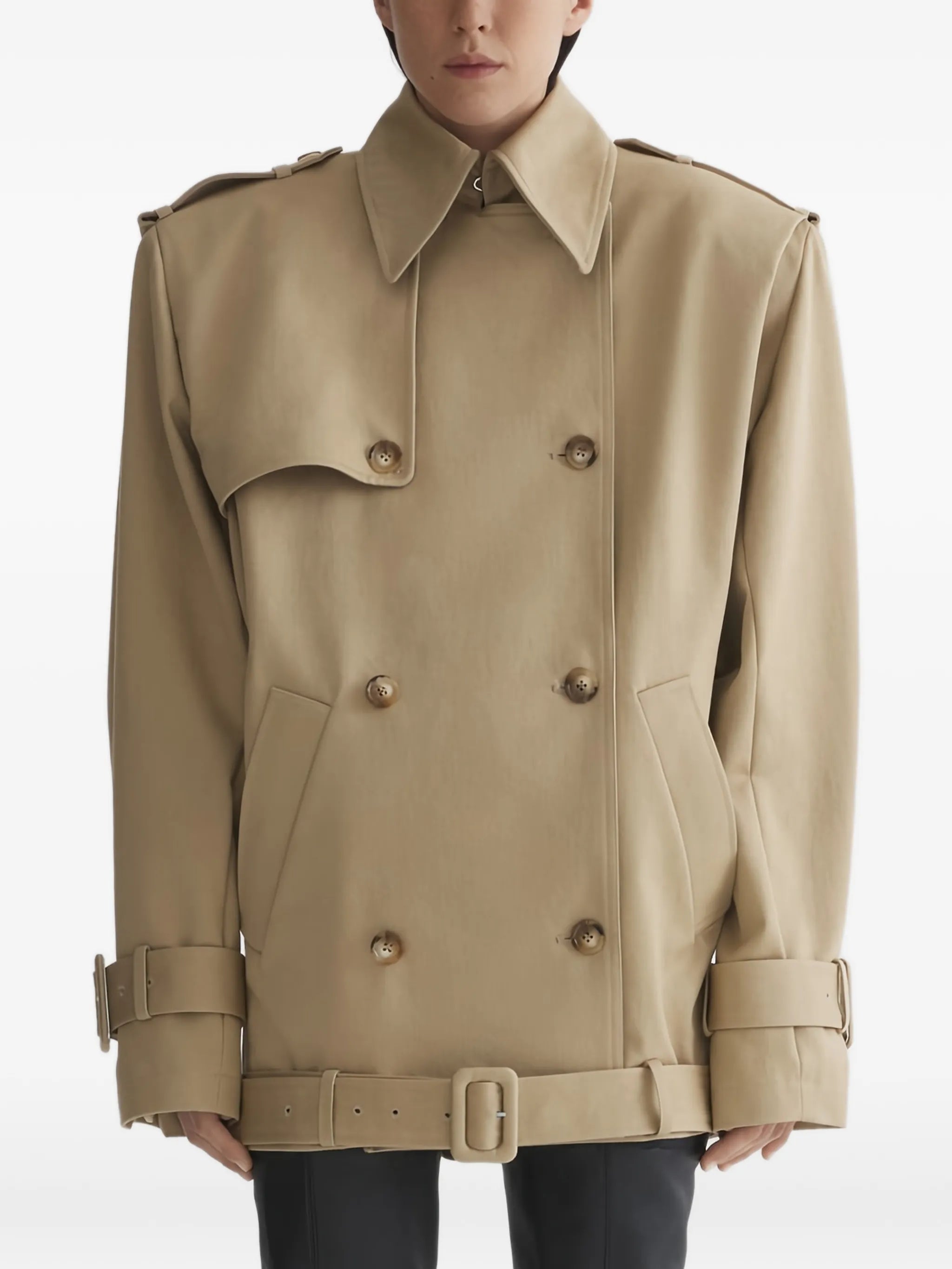 buckle double-breasted jacket