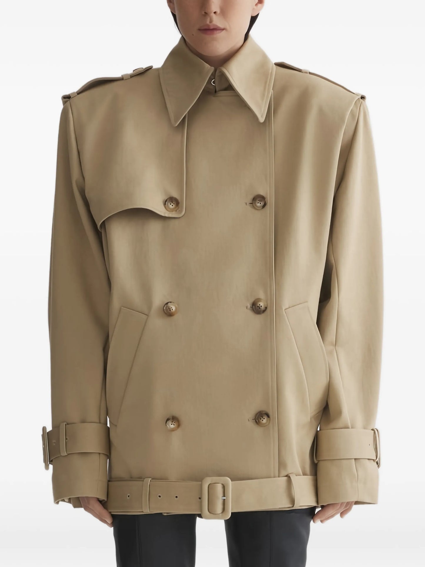 buckle double-breasted jacket