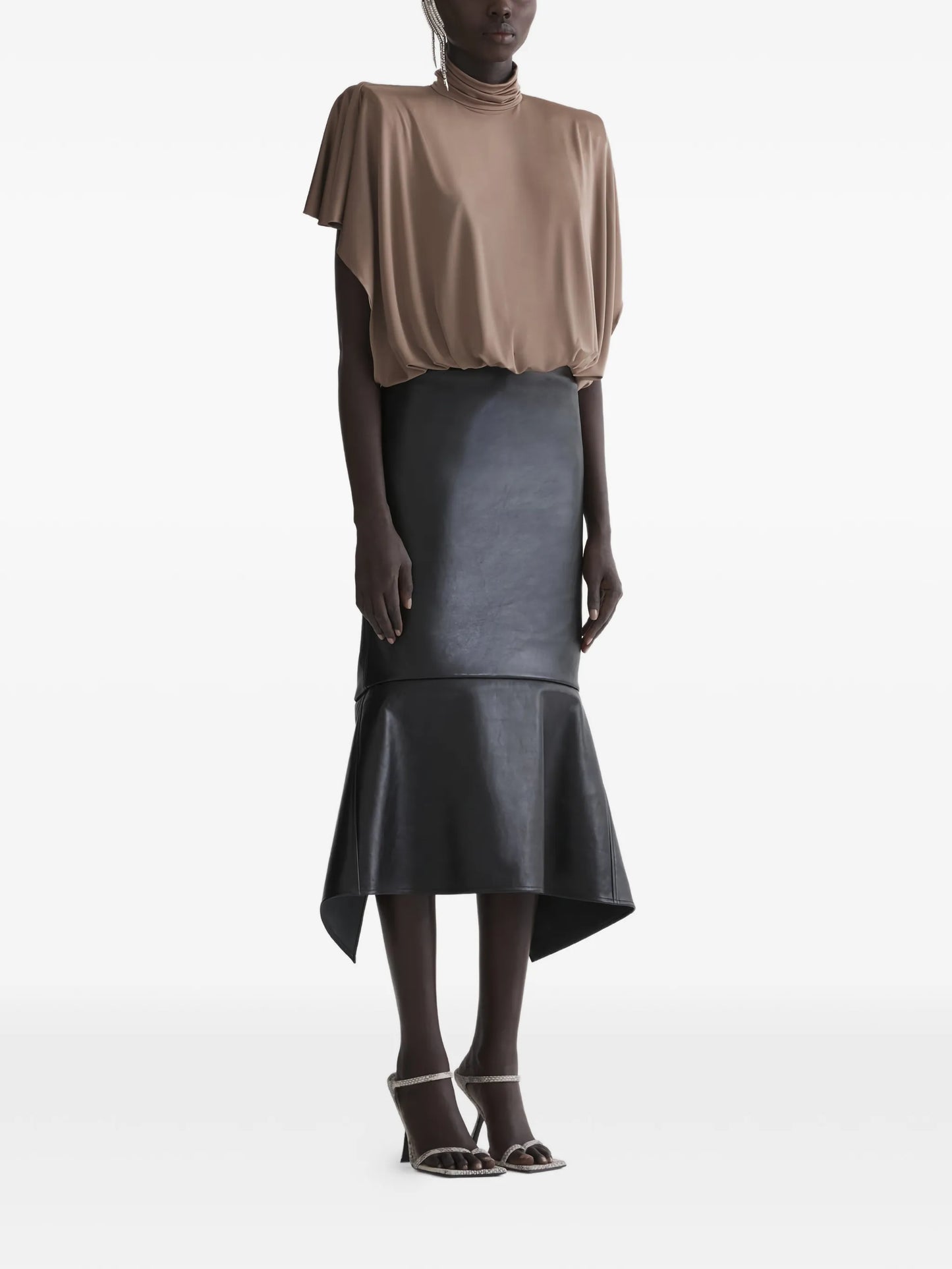 ruffled turtleneck top