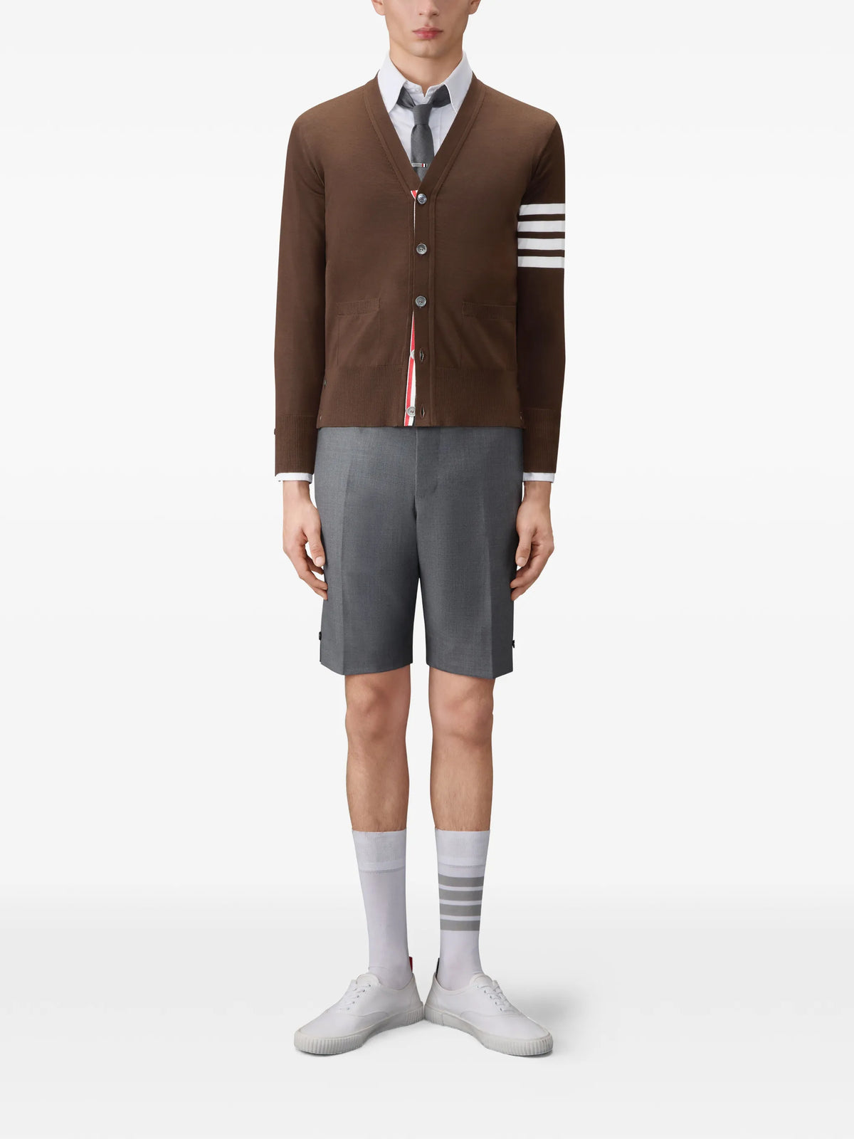 merino wool 4-Bar classic V-neck cardigan