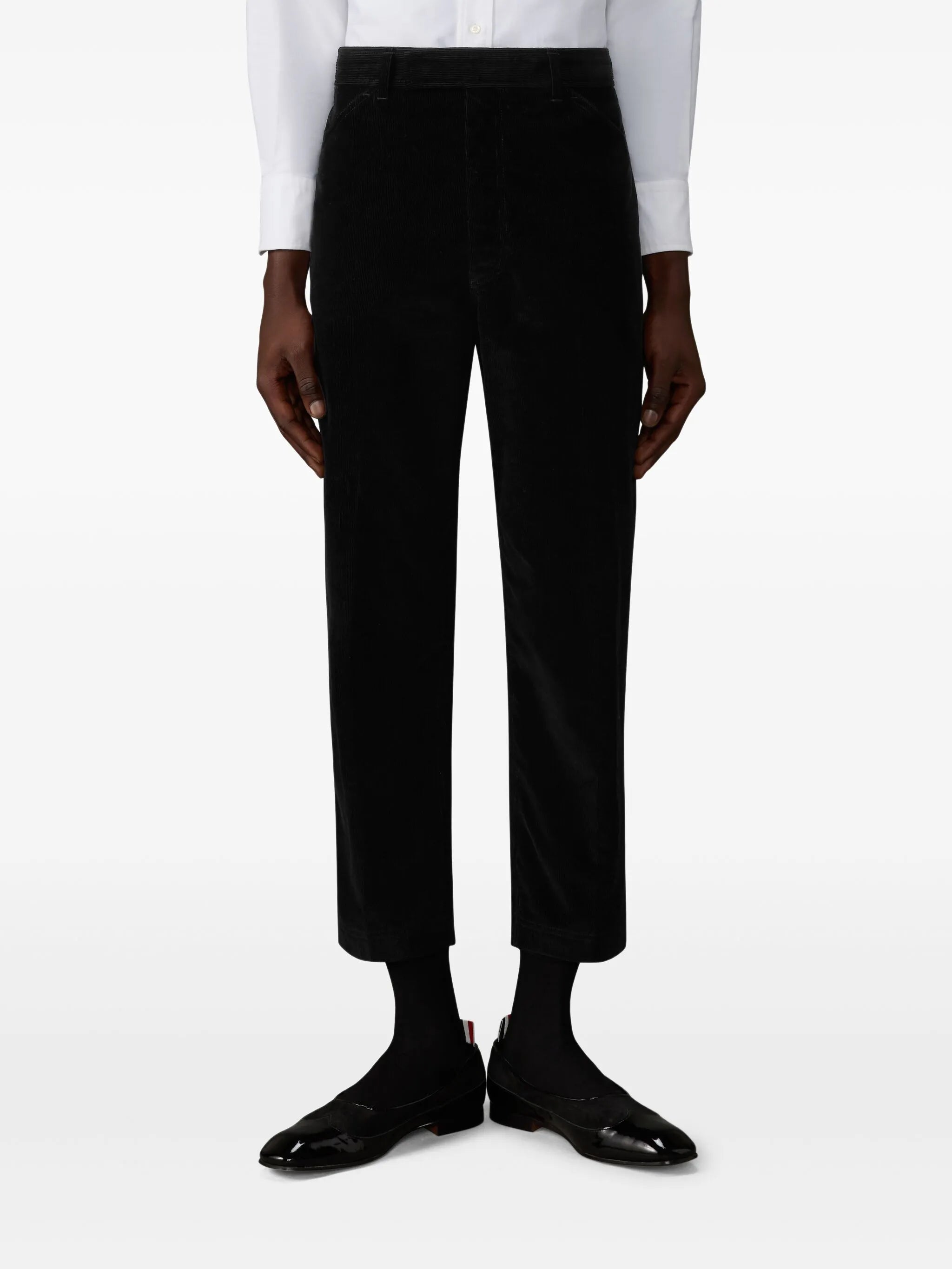 corduroy tapered chino trousers