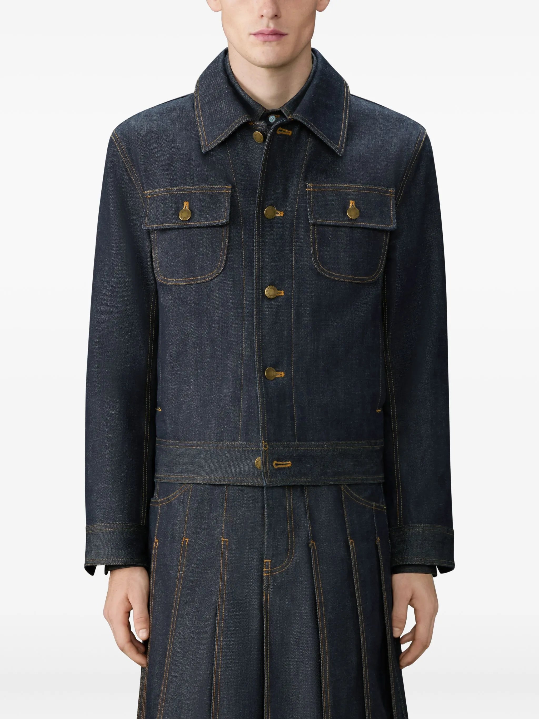 selvedge denim backstrap utility jacket