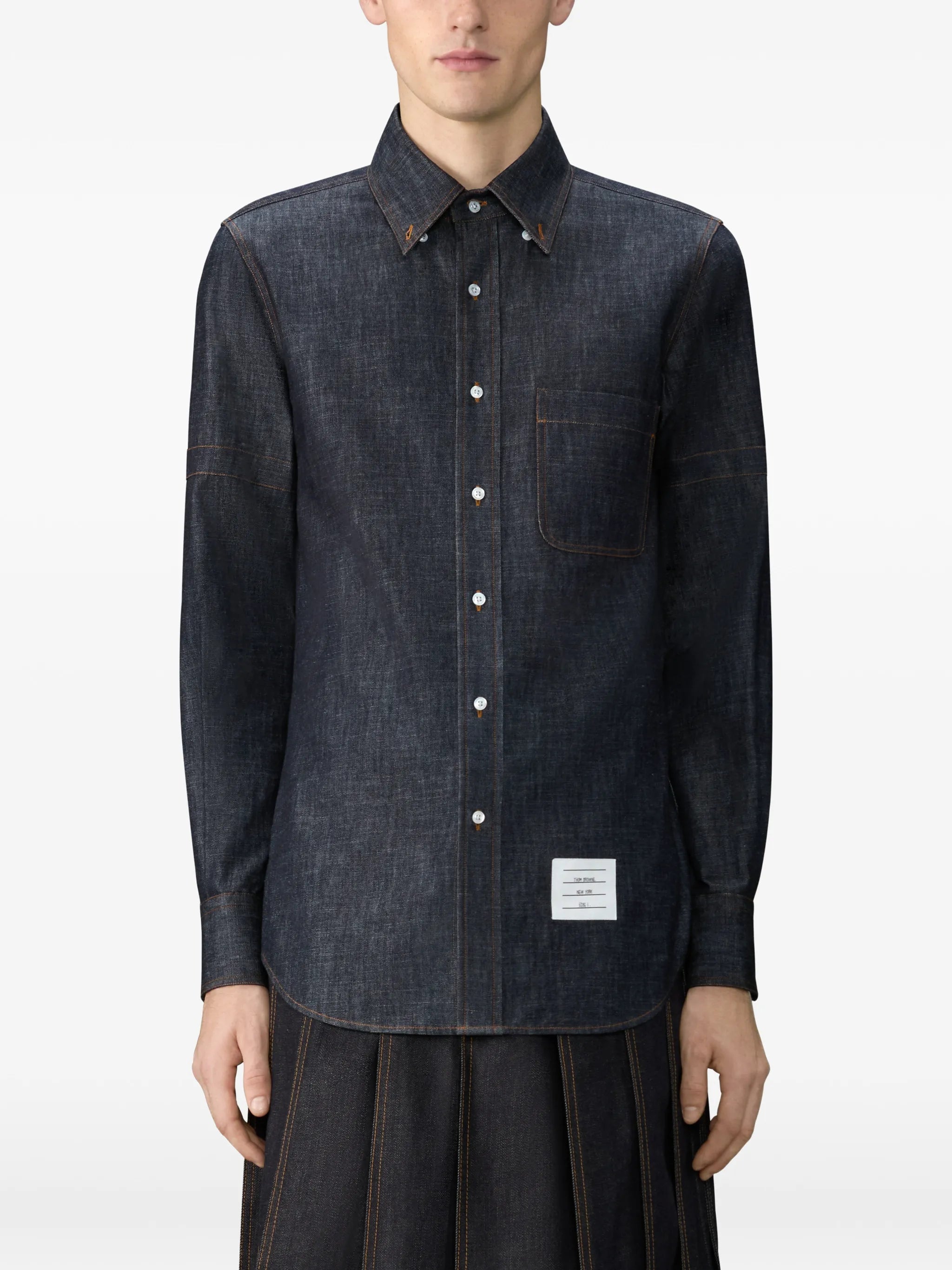 button-fastening shirt