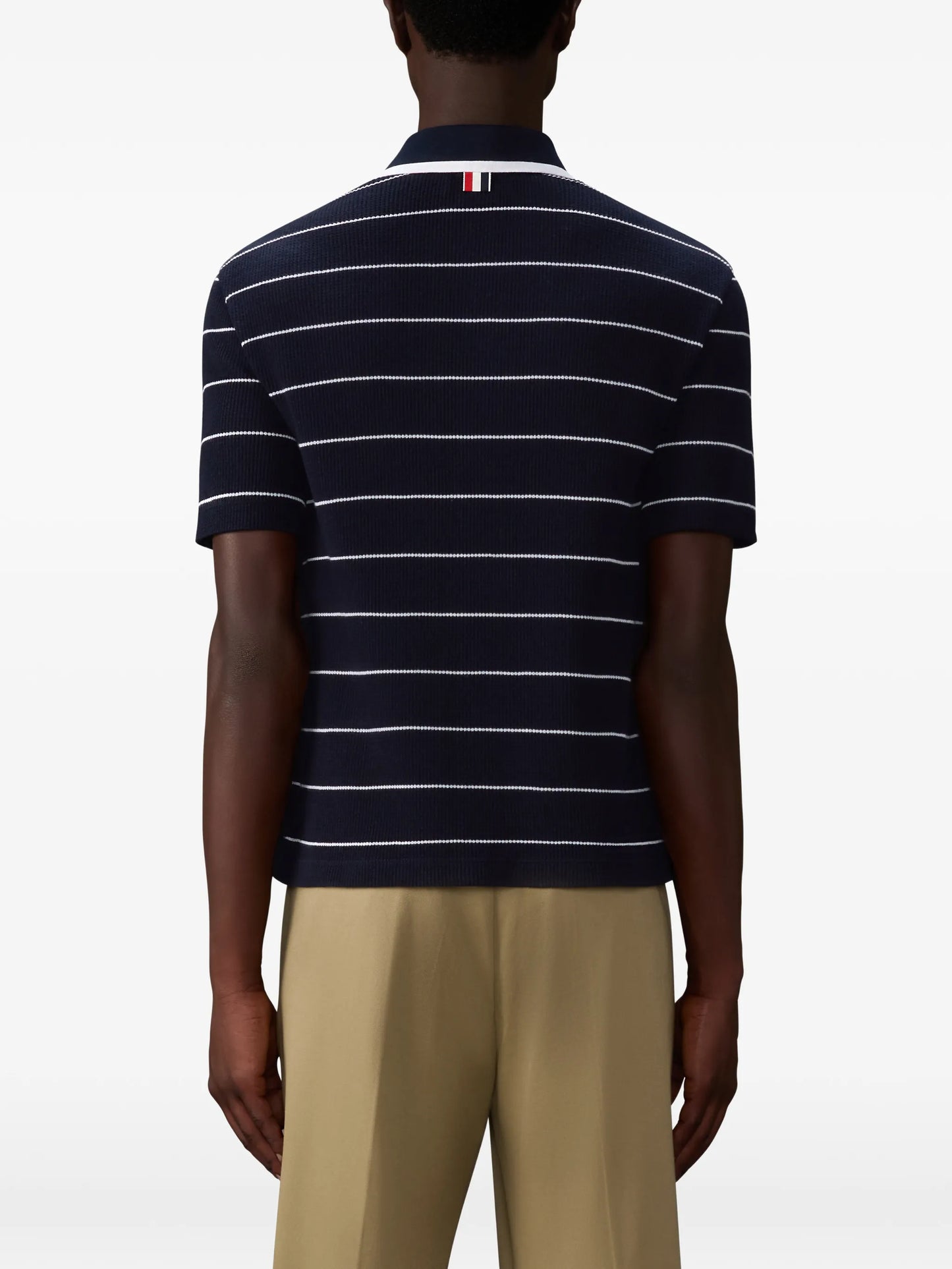 striped waffle short-sleeve shirt