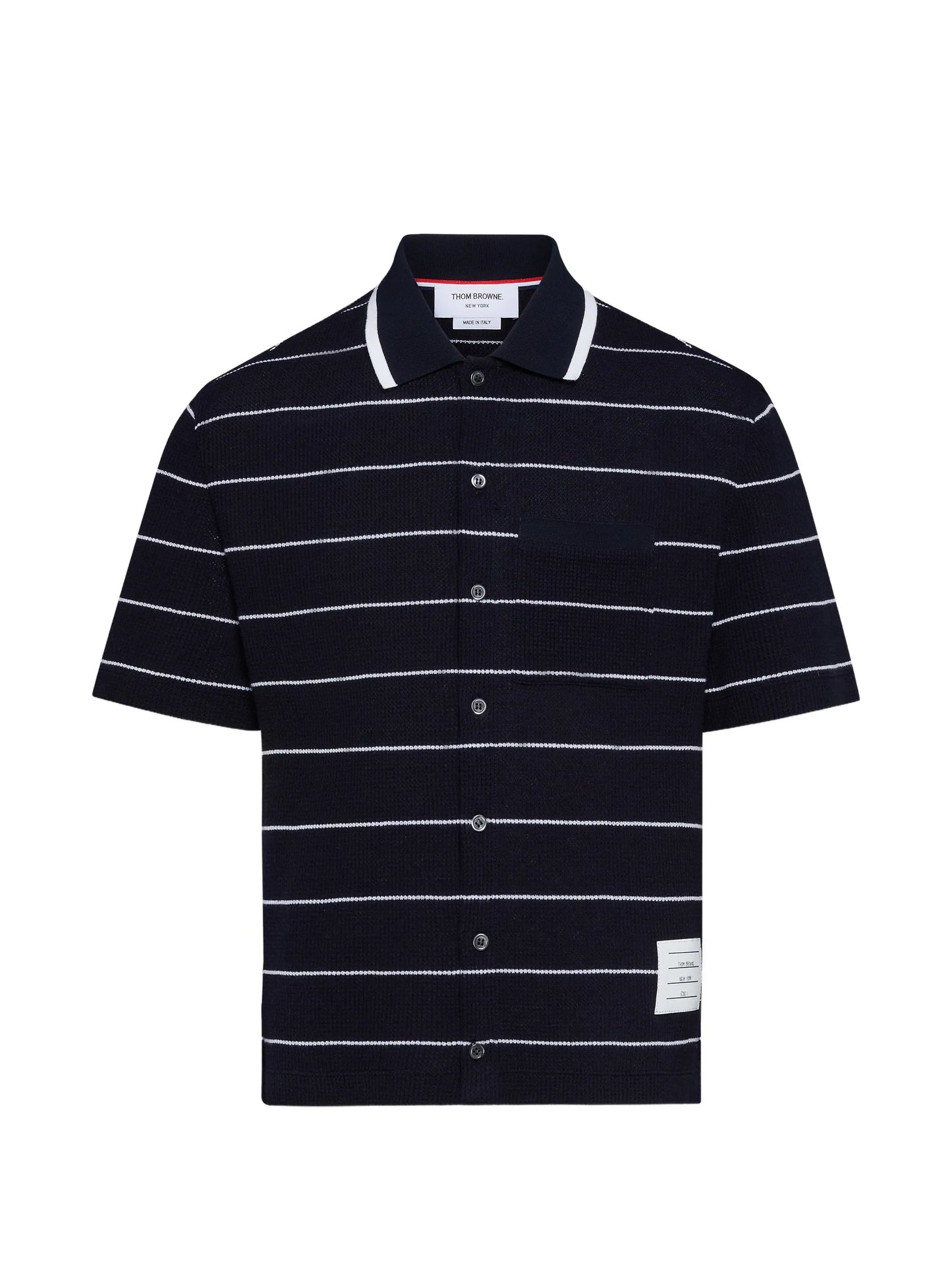 striped waffle short-sleeve shirt
