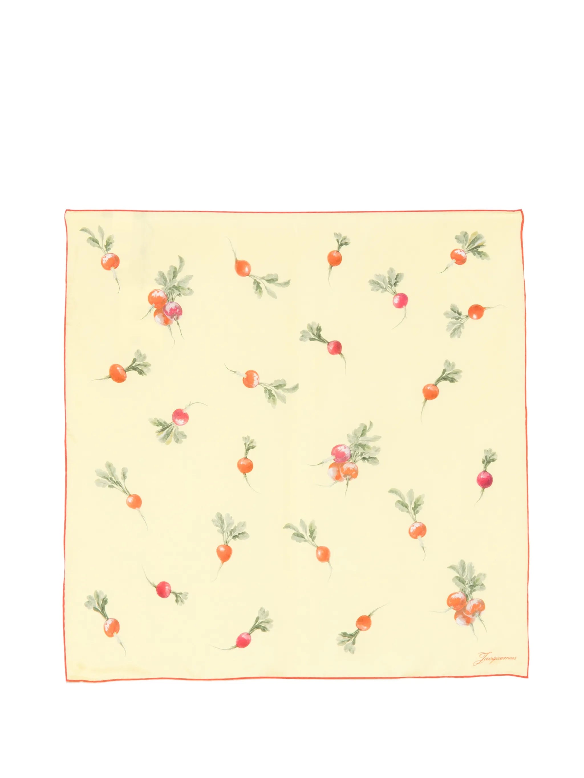 radish-print silk square scarf