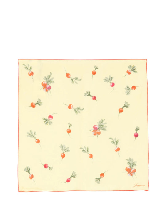 radish-print silk square scarf