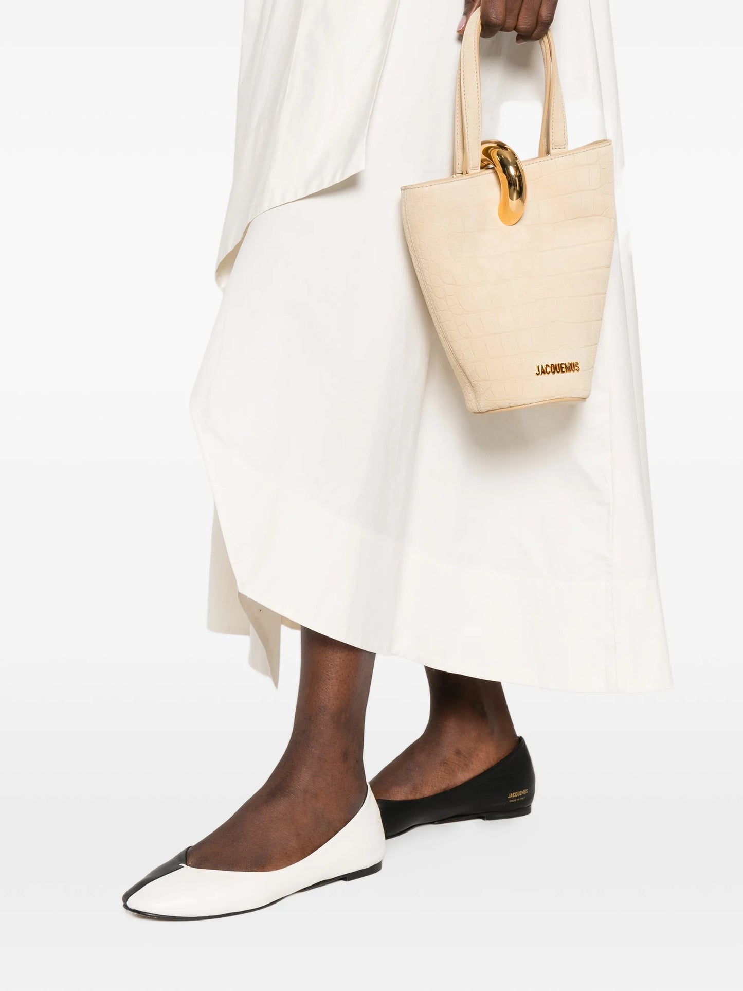 Le Petit Bambola crocodile-effect suede tote bag