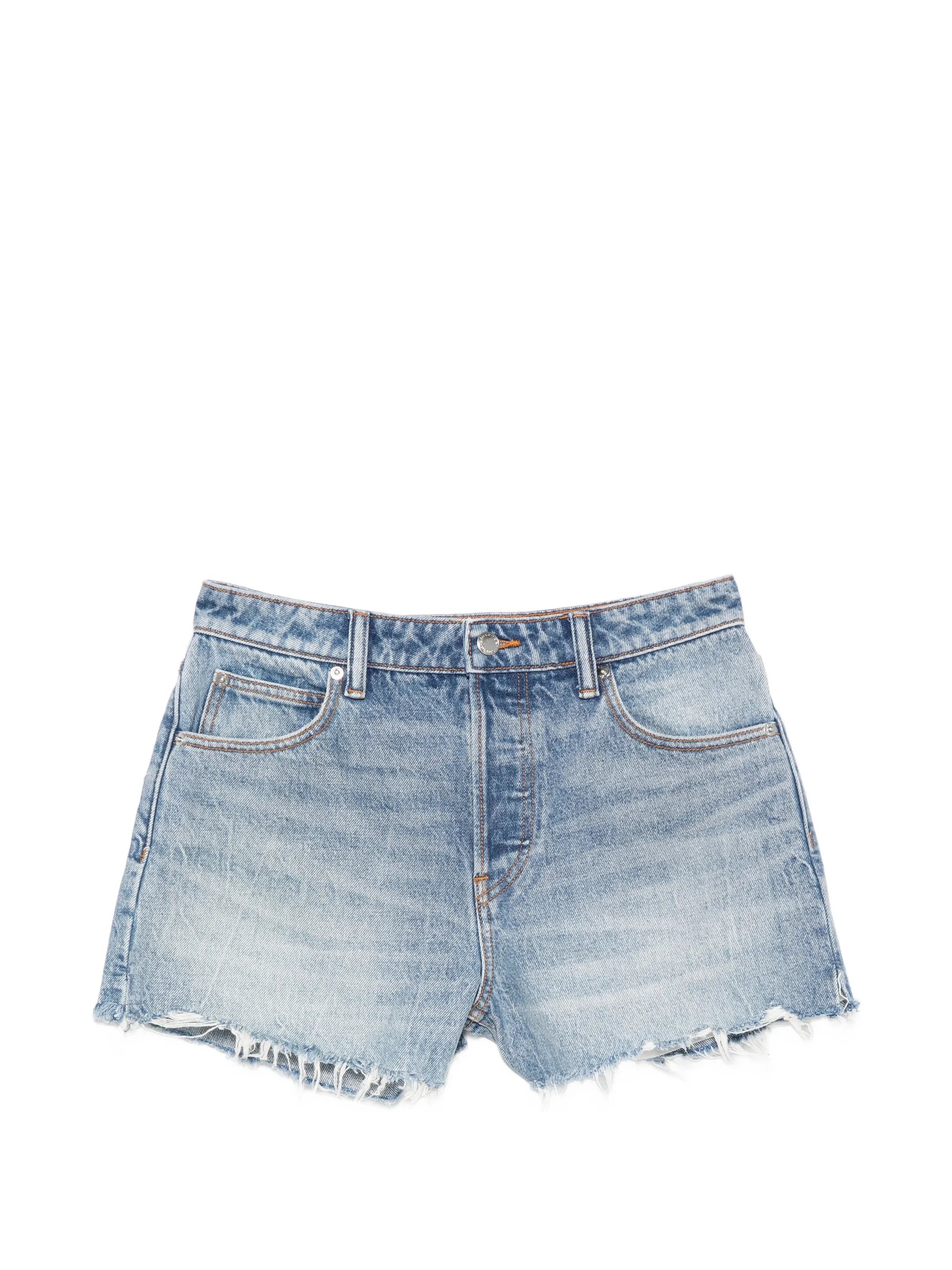 distressed-effect shorts