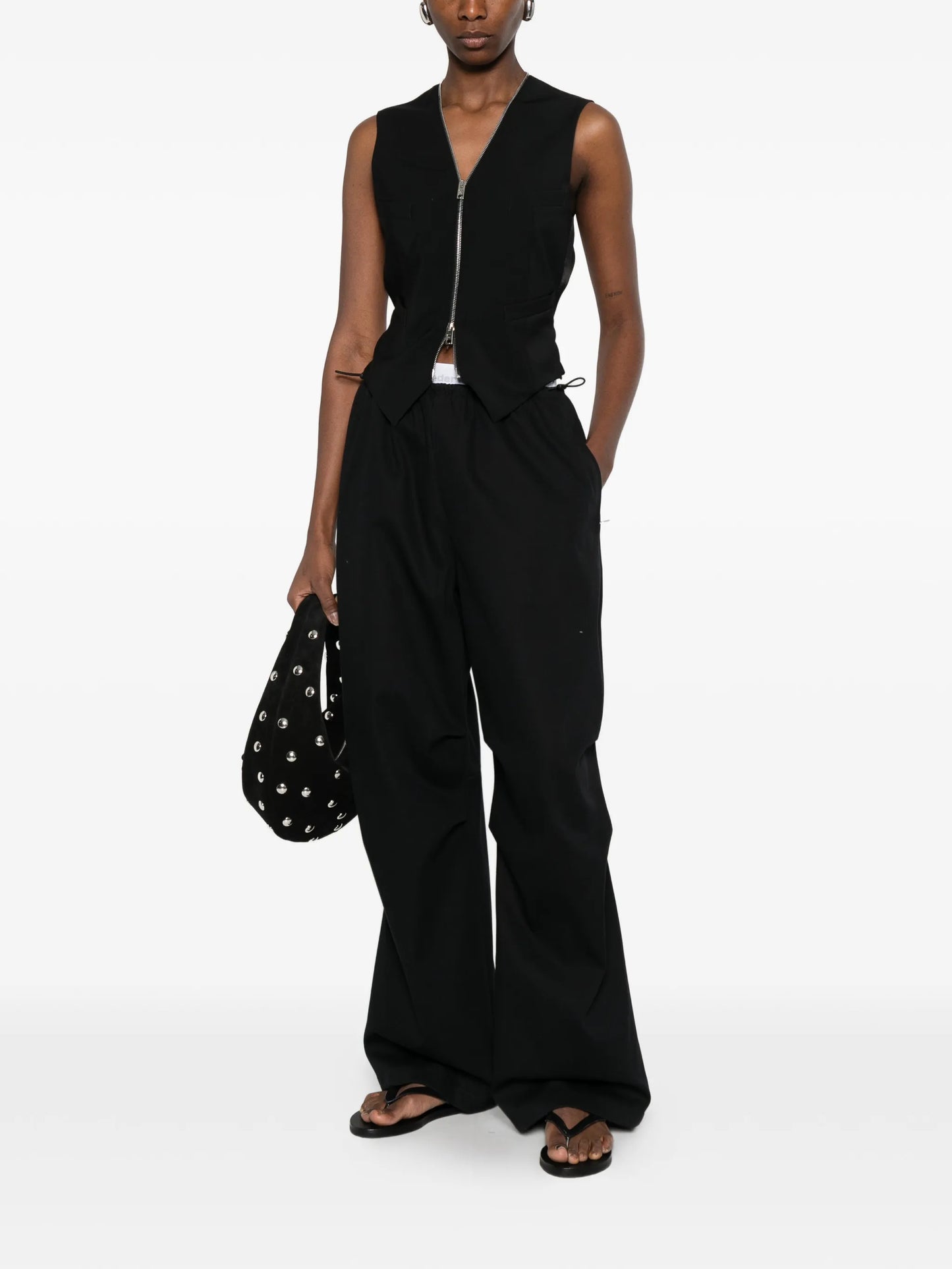 logo-elastic pants