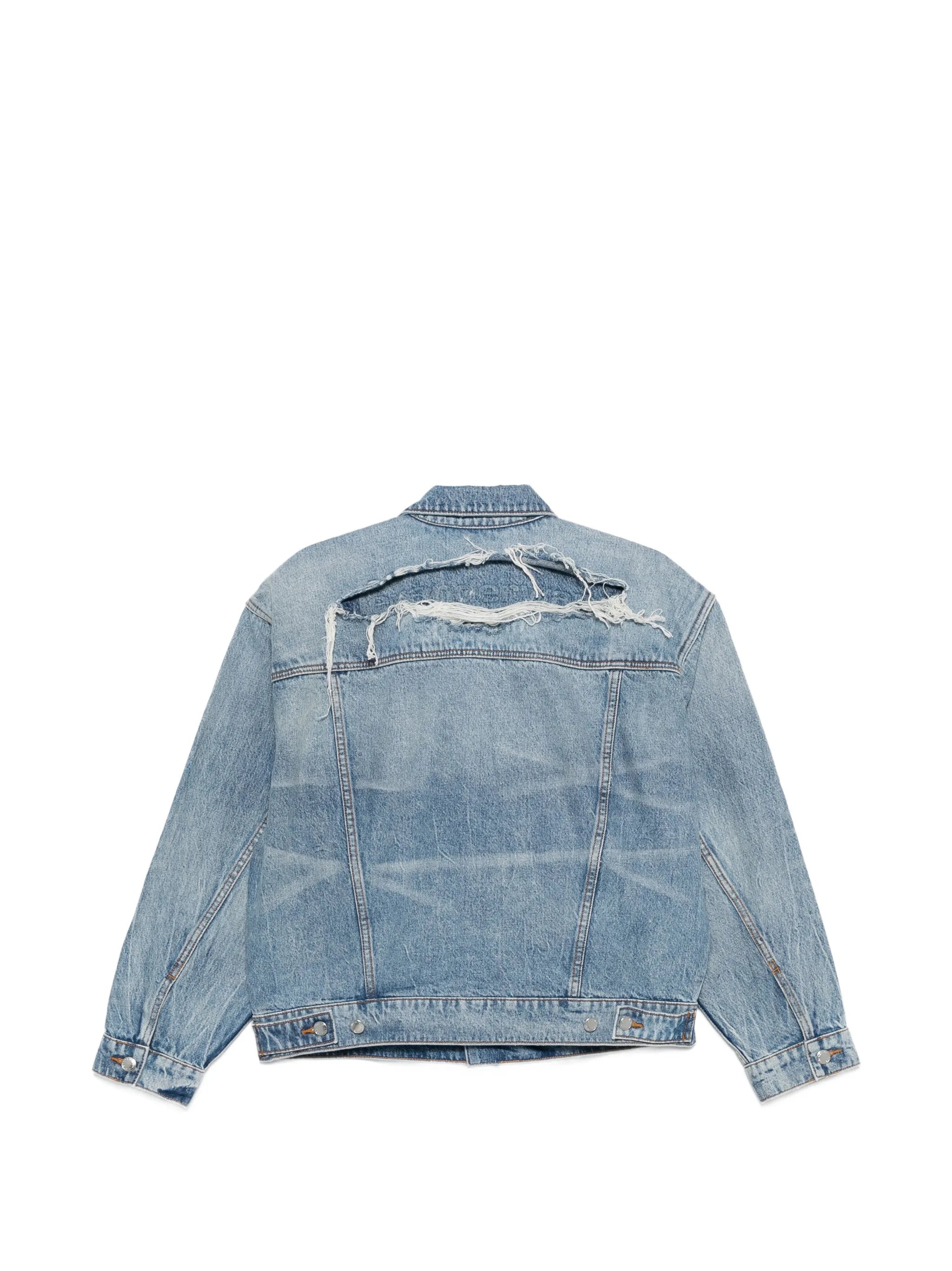 logo distressed jacket