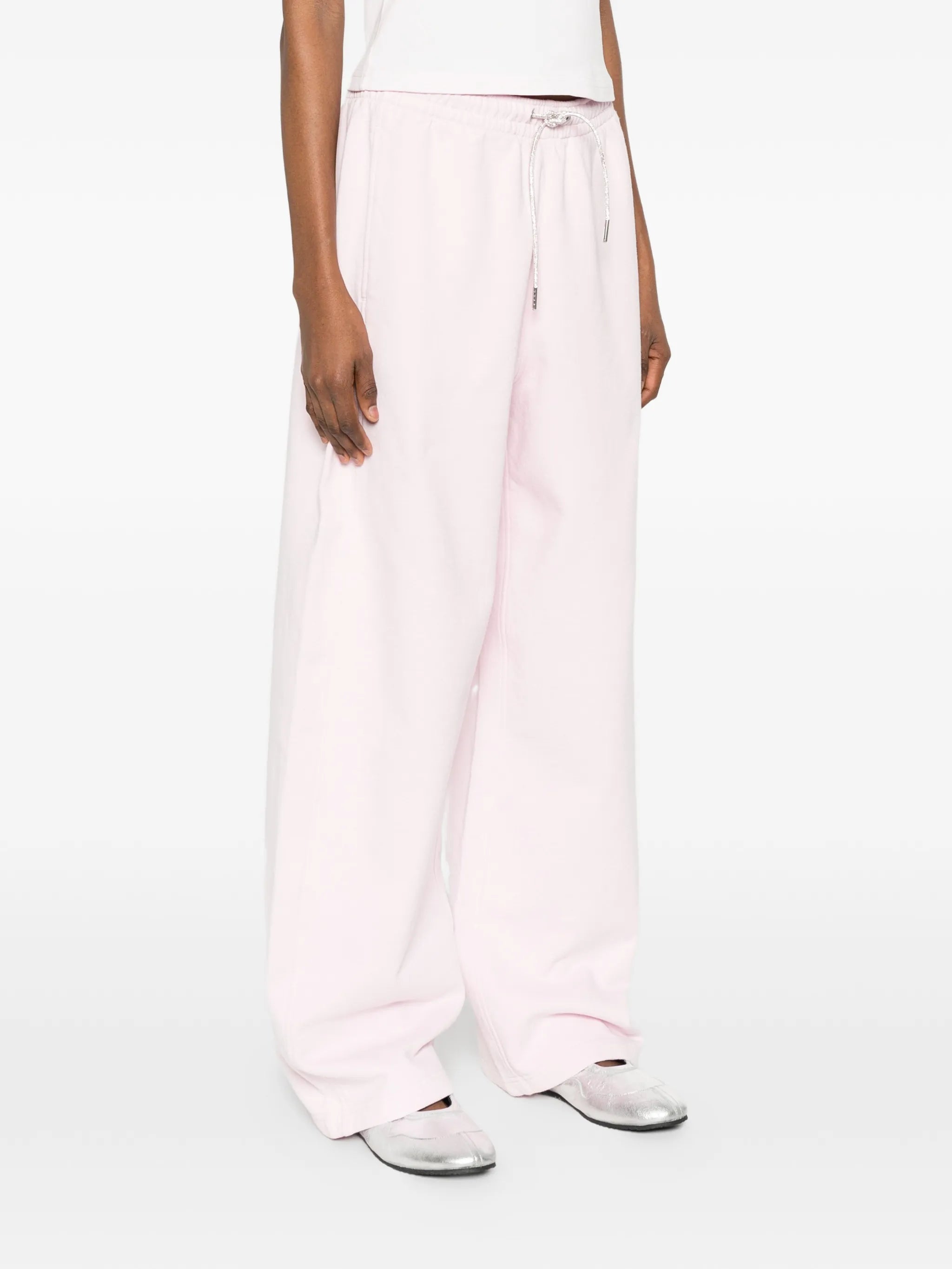 rhinestone-drawstring track pants