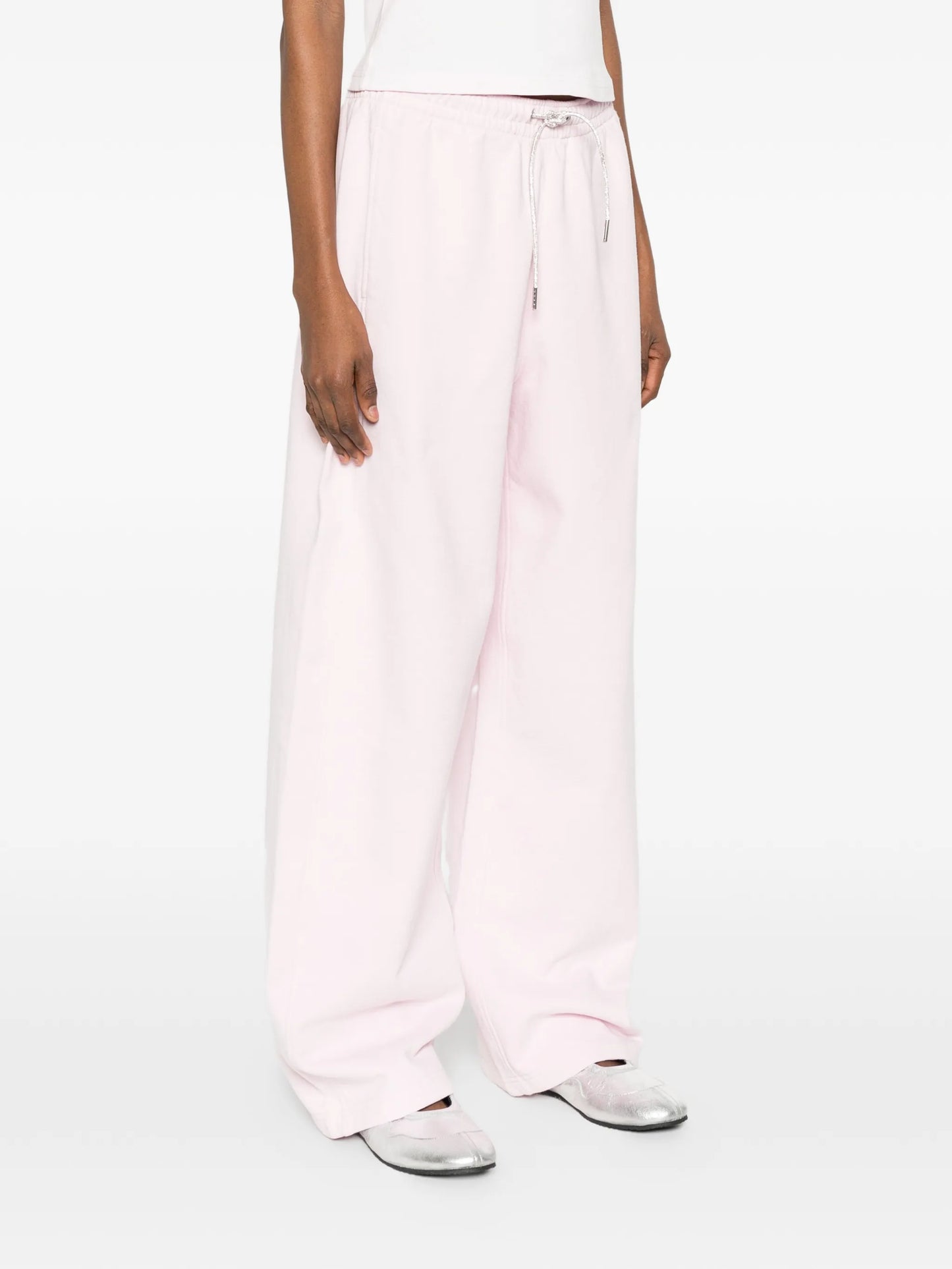 rhinestone-drawstring track pants