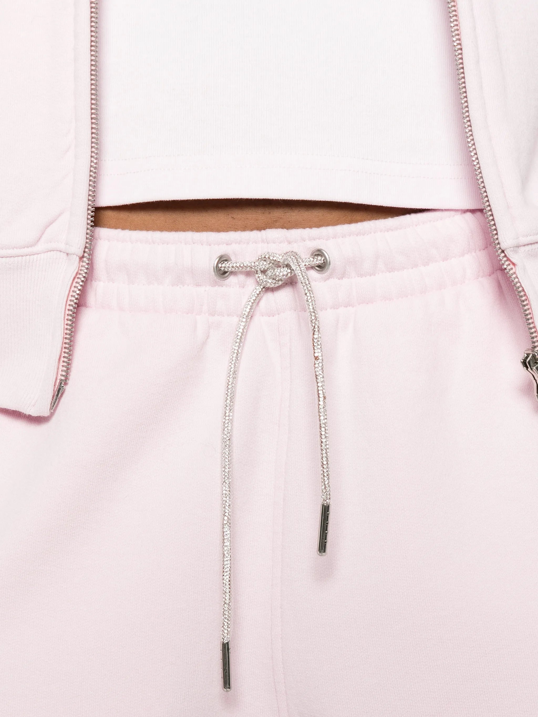 rhinestone-drawstring track pants